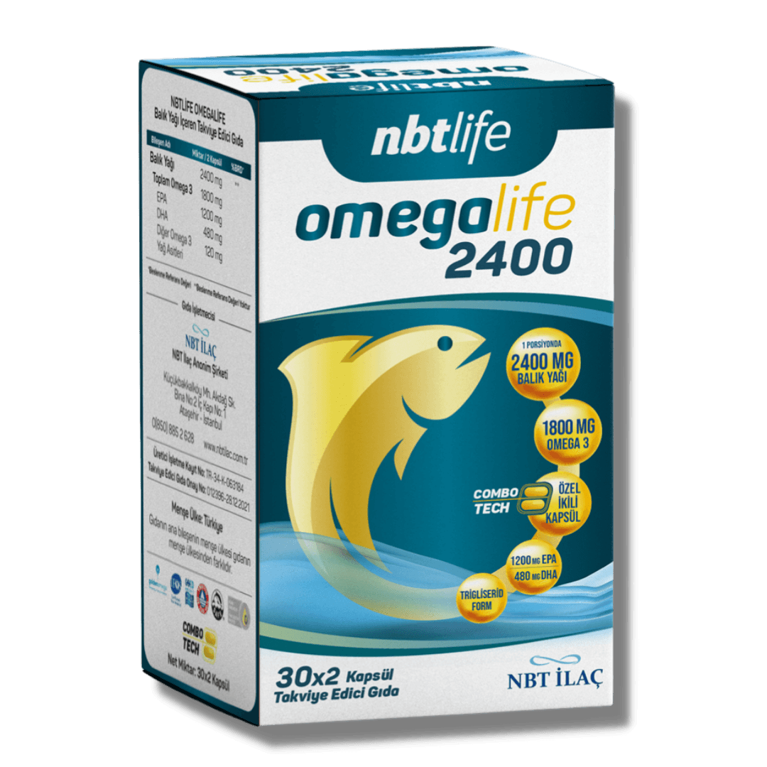 NBT Life Omegalife 2400 Omega 3 30 x 2 Combotech Kapsül