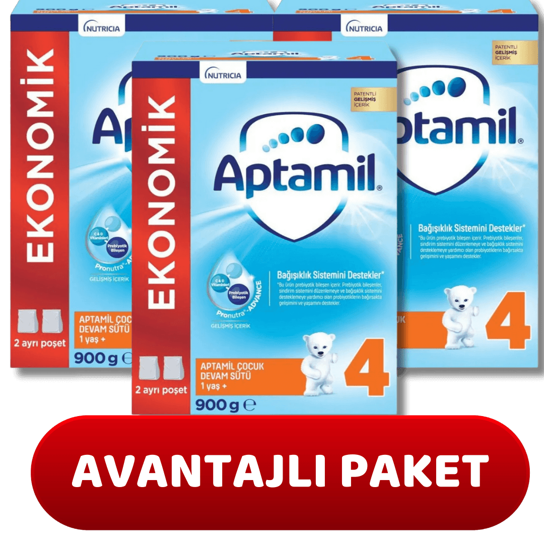 Aptamil 4 Çocuk Devam Sütü 900 gr 1+ Yaş - 3 adet