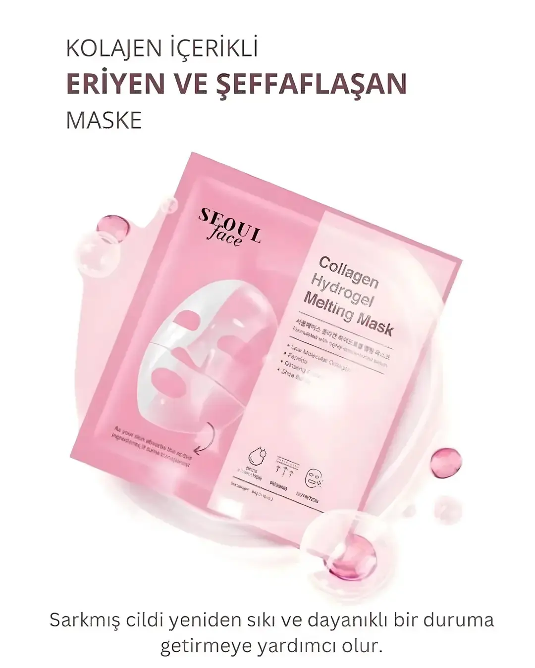 Dermal Korea Seoul Face Collagen Hydrogel Eriyen Yüz Maskesi 34 gr