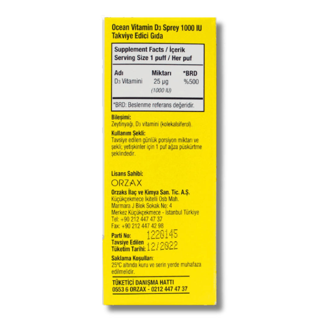 Ocean Vitamin D3 1000 IU Oral Sprey 20 ml