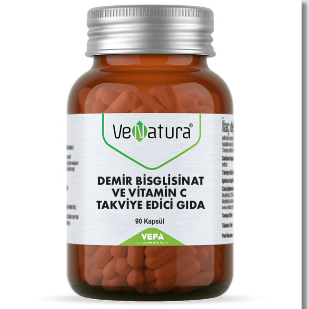 VeNatura Demir Bisglisinat ve Vitamin C 90 Kapsül