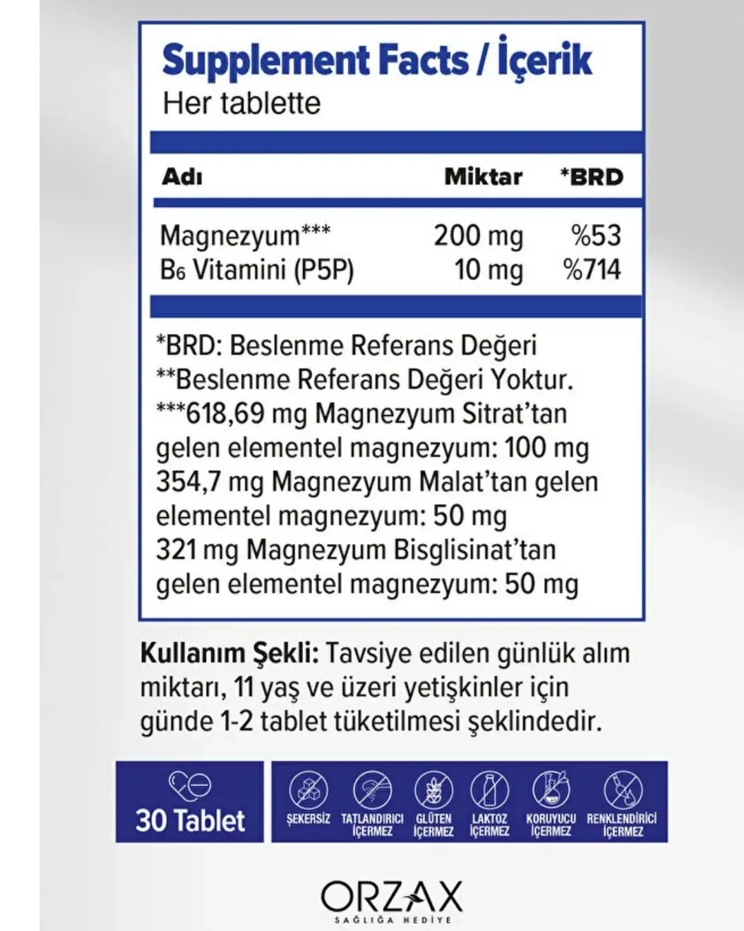 Orzax Ocean ExtraMag Üçlü Kombinasyon 30 Tablet Ürün Fiyat ve
