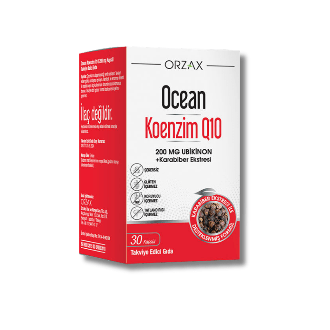Orzax Ocean Koenzim Q10 200 mg Ubikinon 30 Kapsül