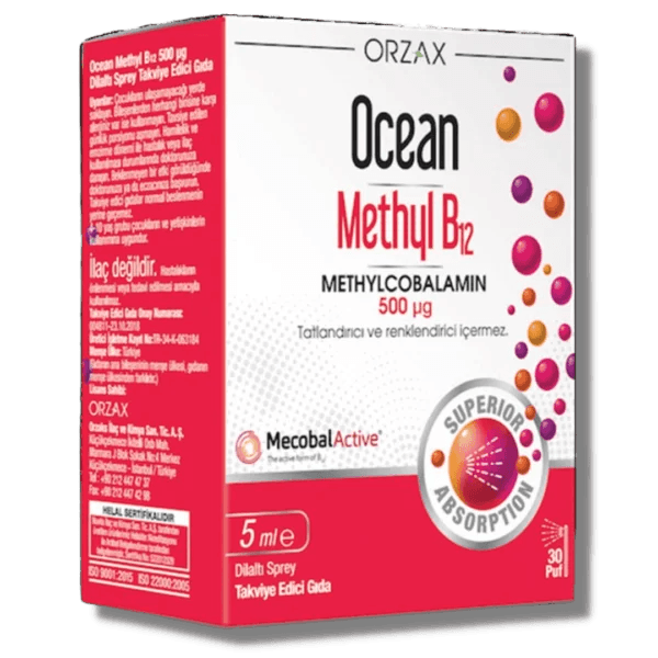 Ocean Methyl B12 500 mcg  5 ml Dilaltı Sprey / 30 doz