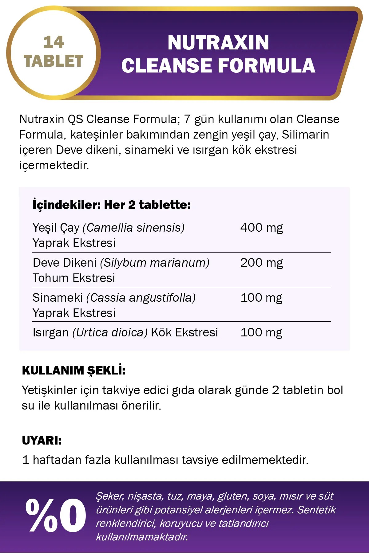 Nutraxin Cleanse Formula 7 14 Tablet