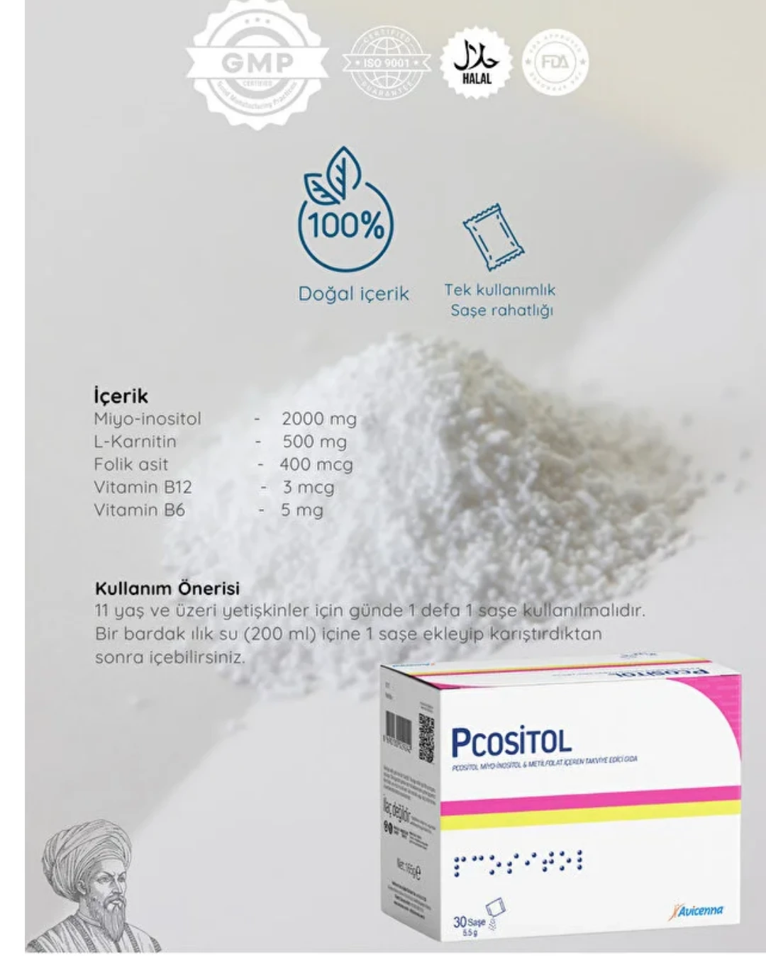 Avicenna B6 B12 Ve Folik Asit Içeren Takviye Edici 30 Saşe - 55mg