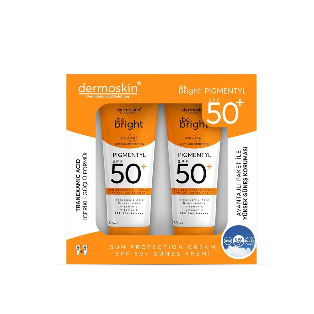 Dermoskin Be Bright Pigmentyl Güneş Kremi SPF50+ 75 ml - İkili Kofre