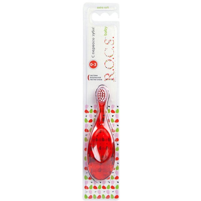 Rocs Baby Extra Soft - Bebekler için Diş Fırçası Kırmızı 0-3 Yaş