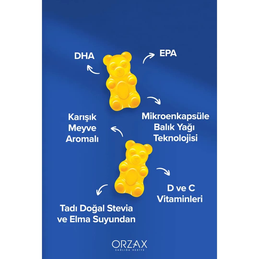 Orzax Ocean Gummies Omega-3 Kids 60 Adet Çiğnenebilir Jel Form Fiyatı
