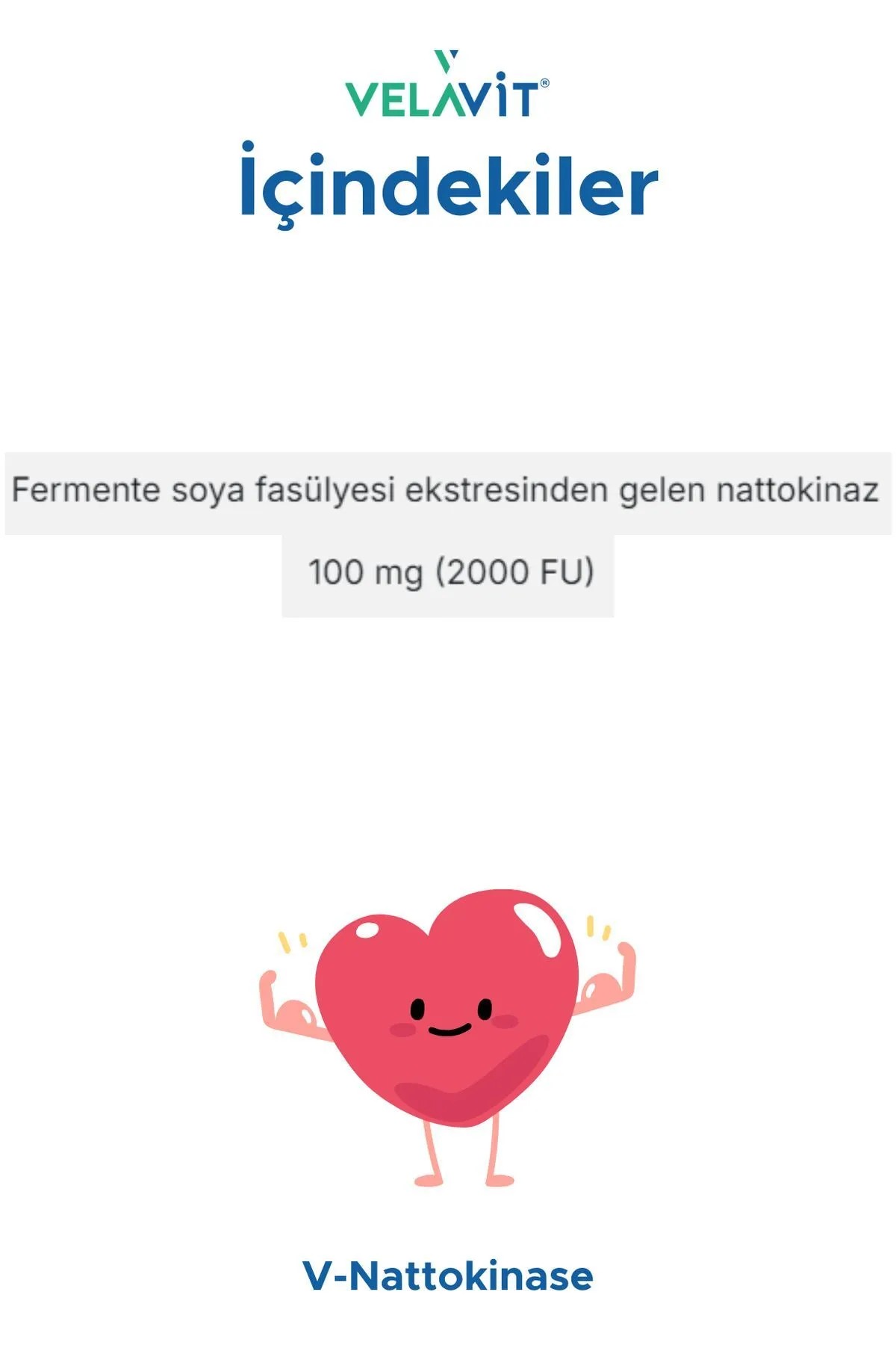 Velavit V-Nattokinase Takviye Edici Gıda 30 Kapsül