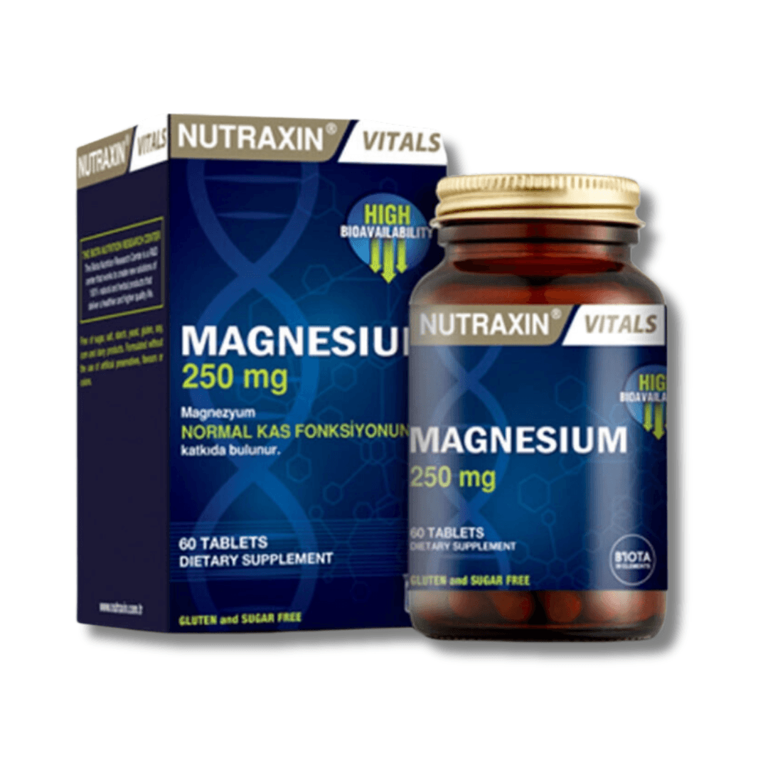 Nutraxin Magnesium Citrate 250 mg Takviye Edici Gıda 60 Tablet