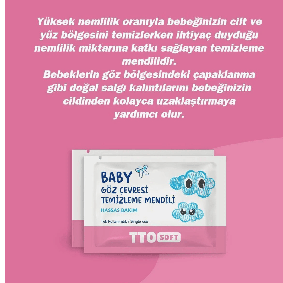 TTO Soft Baby Göz Çevresi Temizleme Mendili 12 Adet