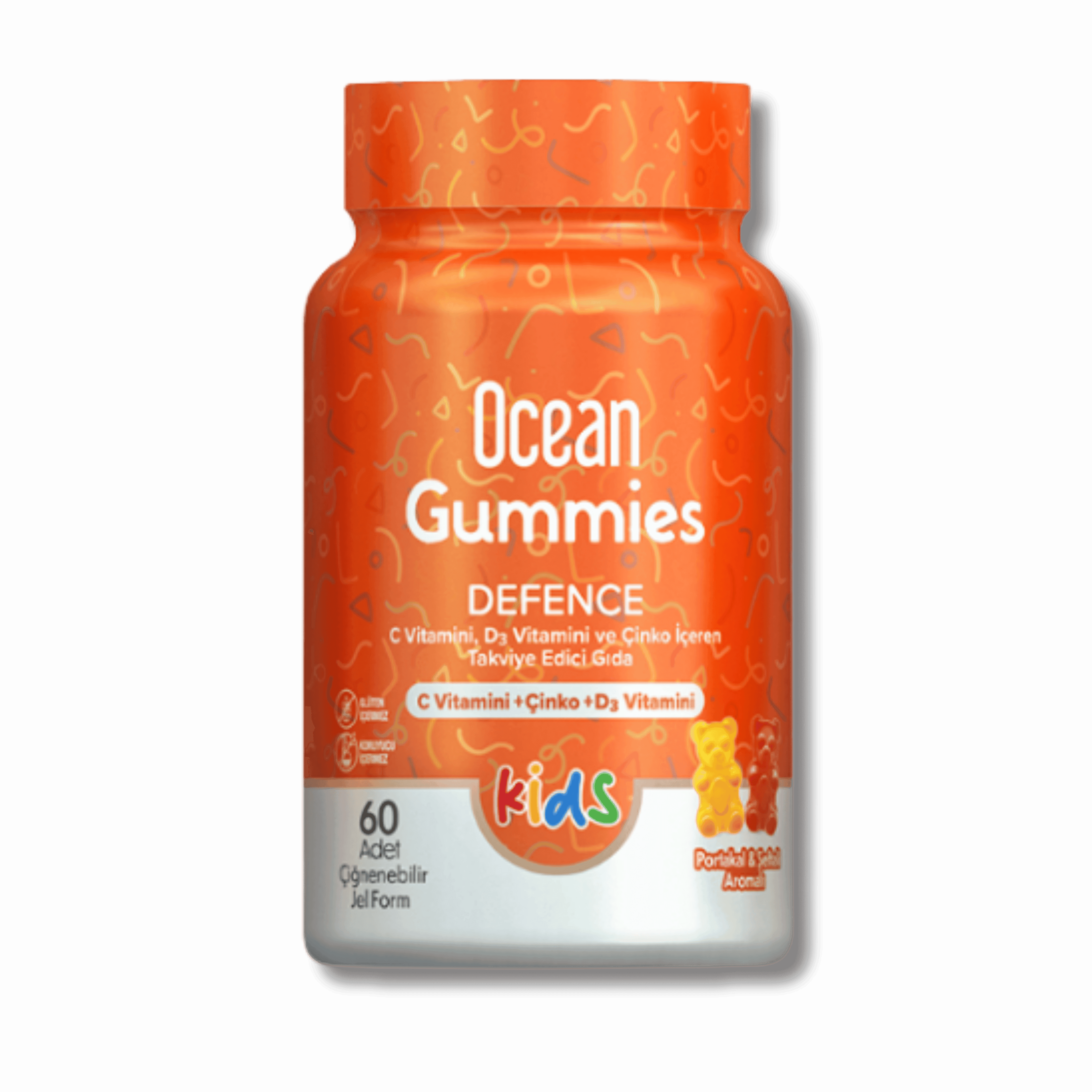 Orzax Ocean Gummies Defence Kids Takviye Edici Gıda 60 Adet Çiğnenebilir Jel Form