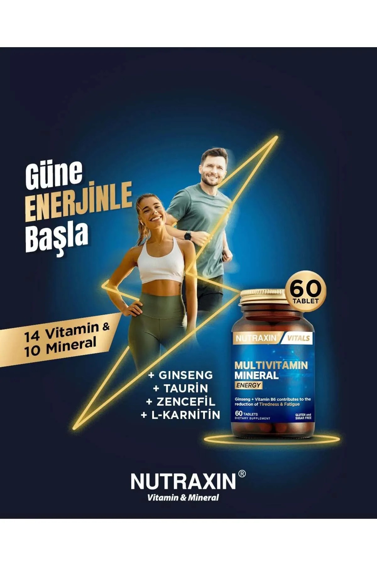 Nutraxin Multivitamin Mineral İçeren Takviye Edici Gıda 60 Tablet