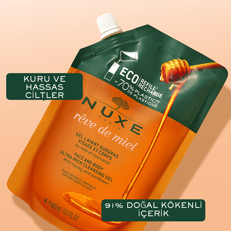 Nuxe Reve de Miel Face and Body Ultra Rich Cleansing Gel 400 ml - Refill