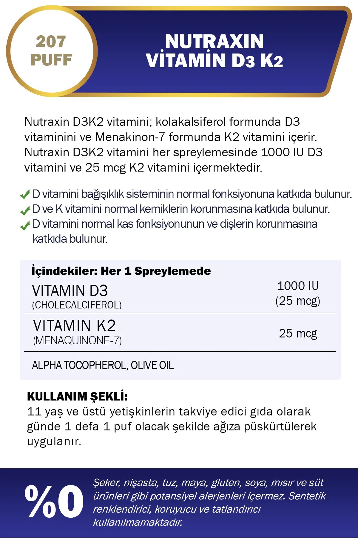 Nutraxin Vitamin D3K2 Takviye Edici Gıda 30 ml
