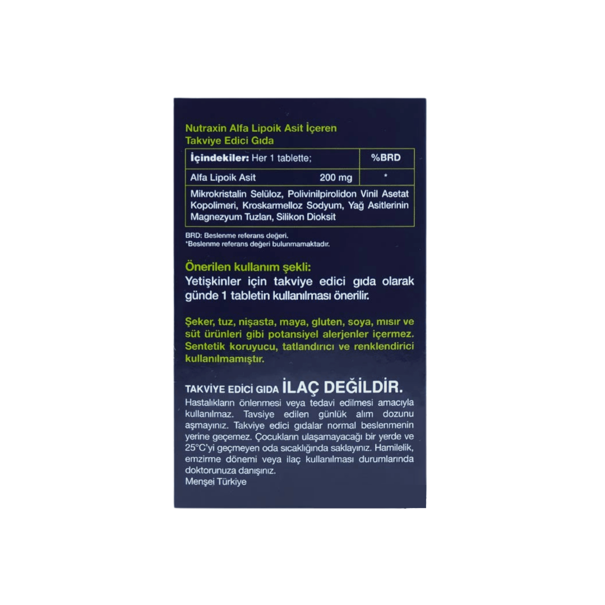 Nutraxin Alpha Lipoic Acid 60 Tablet
