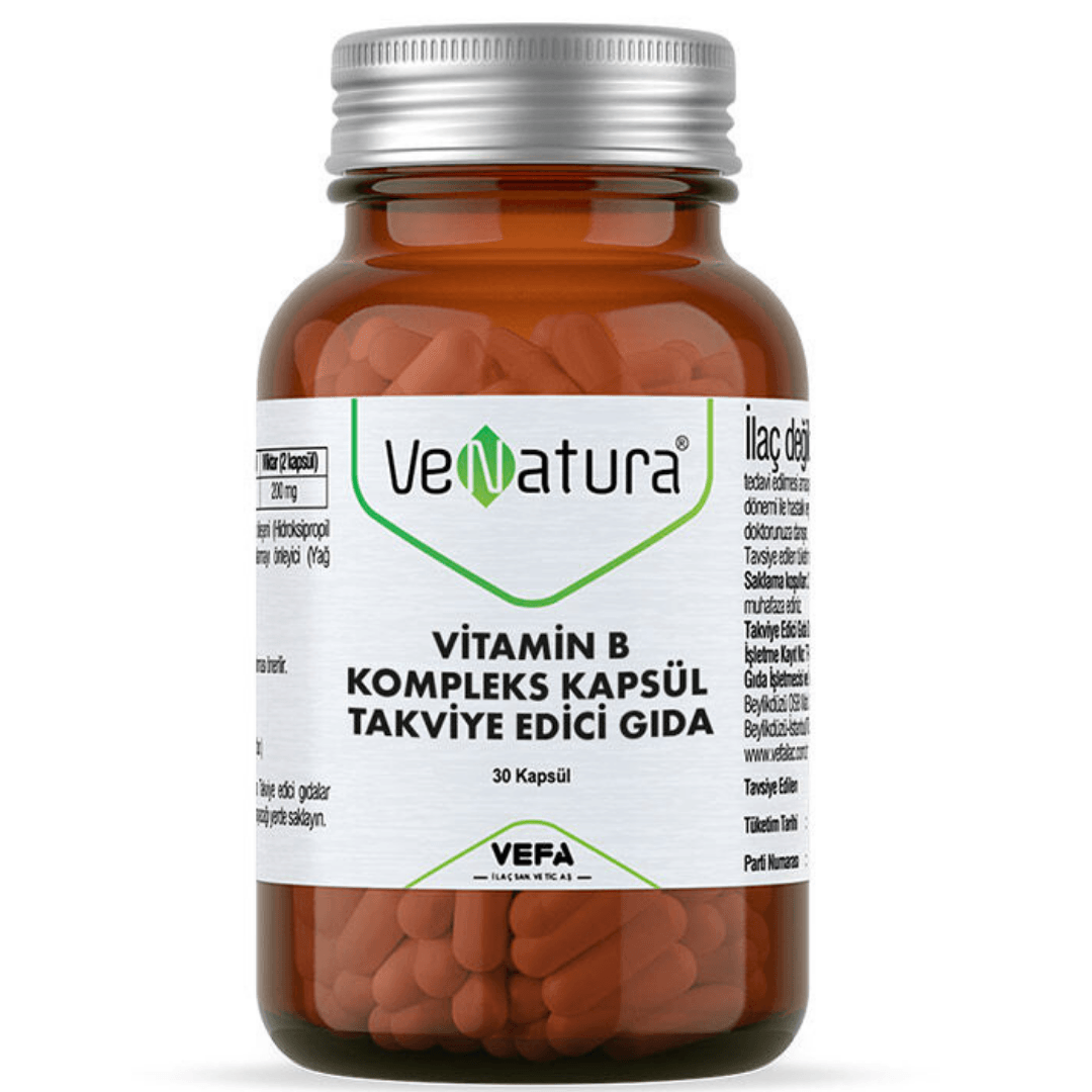 VeNatura Vitamin B Kompleks Kapsül Takviye Edici Gıda 30 Kapsül