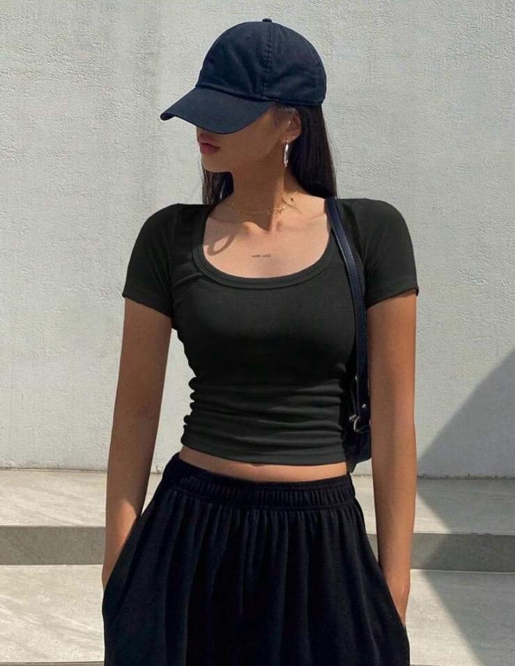 KADIN U YAKA FİTİLLİ KAŞKORSE CROP