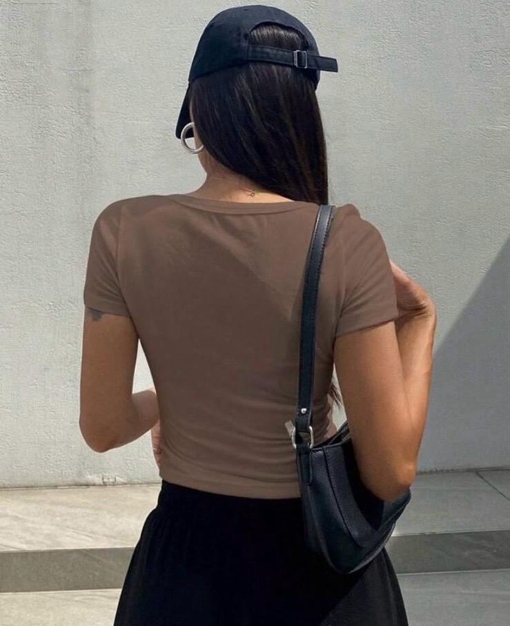 KADIN U YAKA FİTİLLİ KAŞKORSE CROP