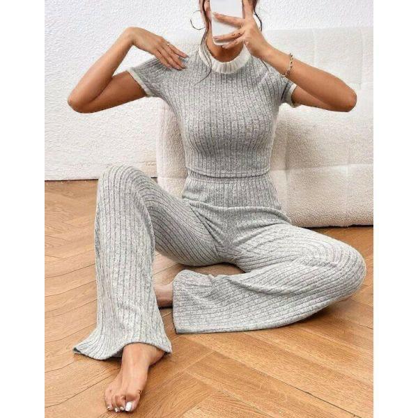 FRENCHY CONTRAST TRIM CROP TEE main variant image