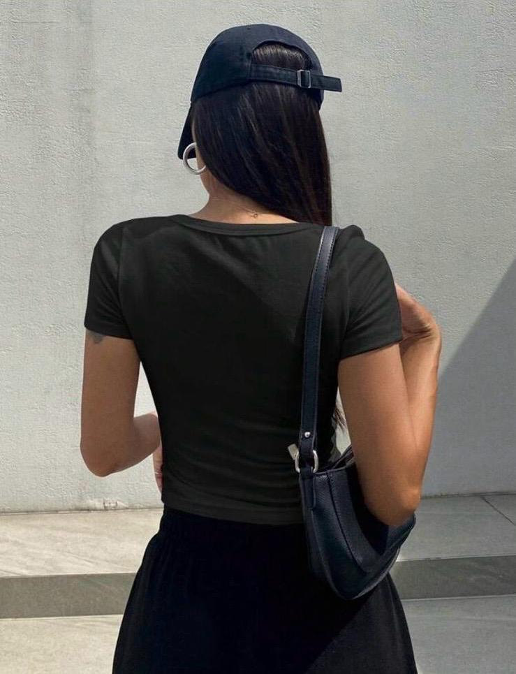 KADIN U YAKA FİTİLLİ KAŞKORSE CROP