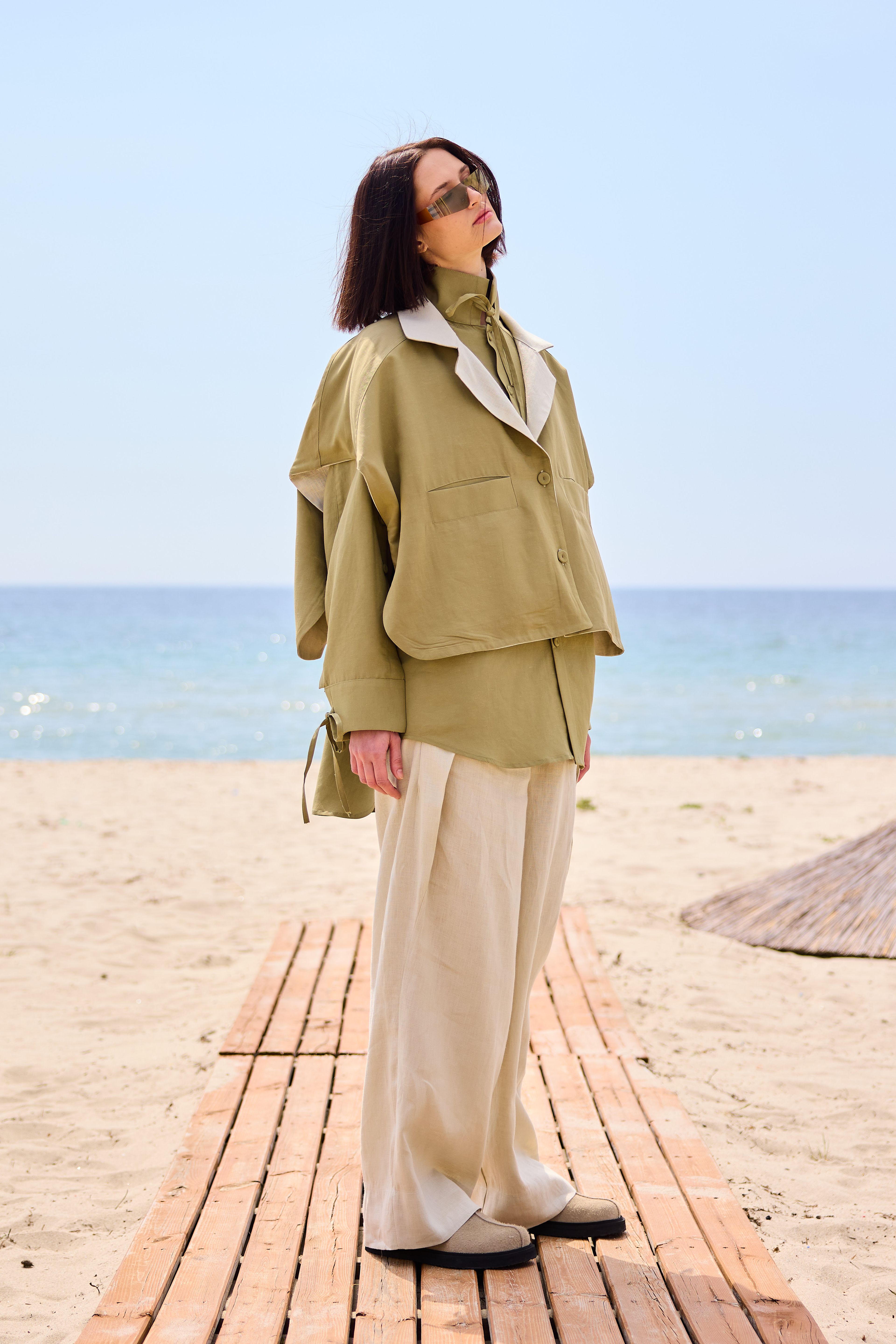 Lofibuy | Çift Taraflı Panço Yelekli Oversize Unisex Takım 02 - SS25