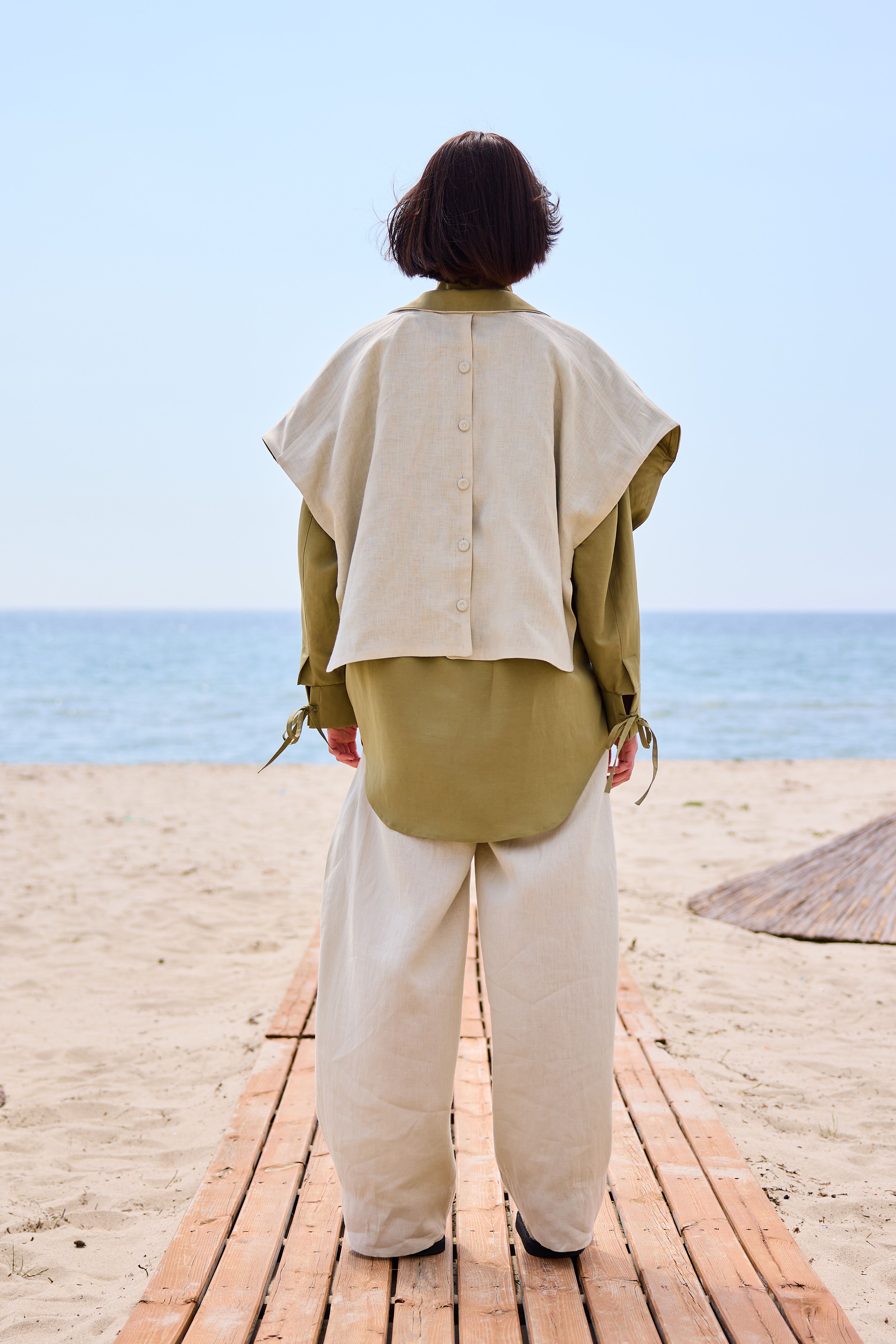 Lofibuy | Çift Taraflı Panço Yelekli Oversize Unisex Takım 02 - SS25