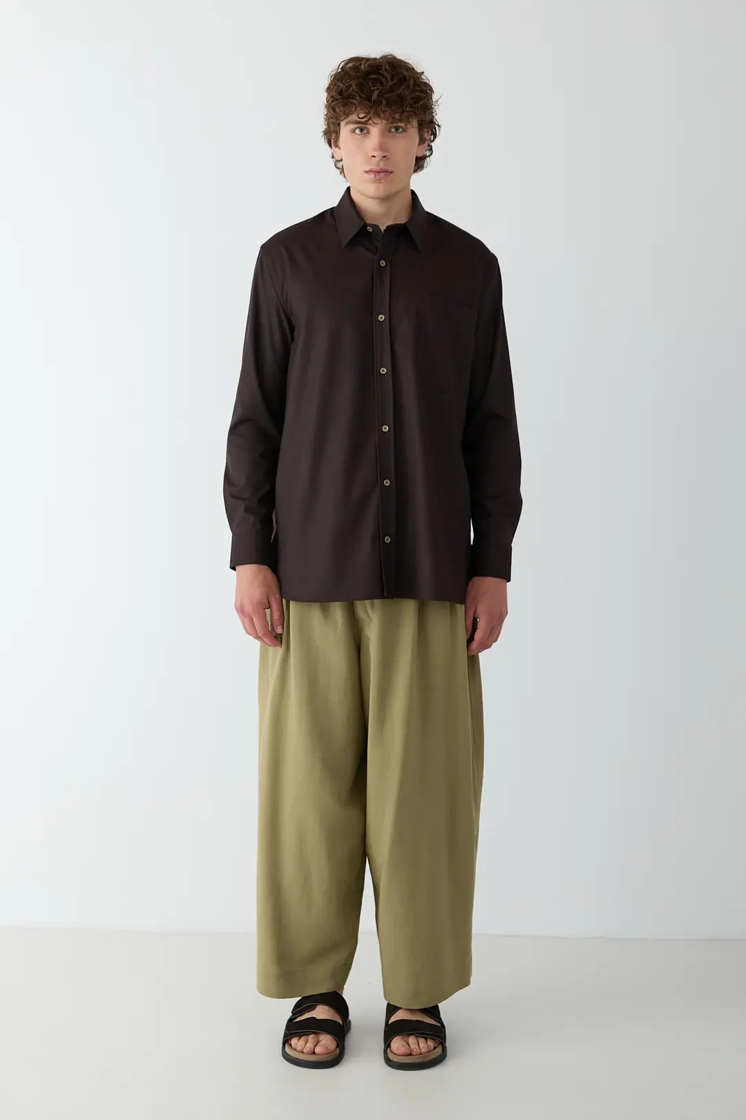 RELAXED FIT DÖKÜMLÜ BRWN GÖMLEK