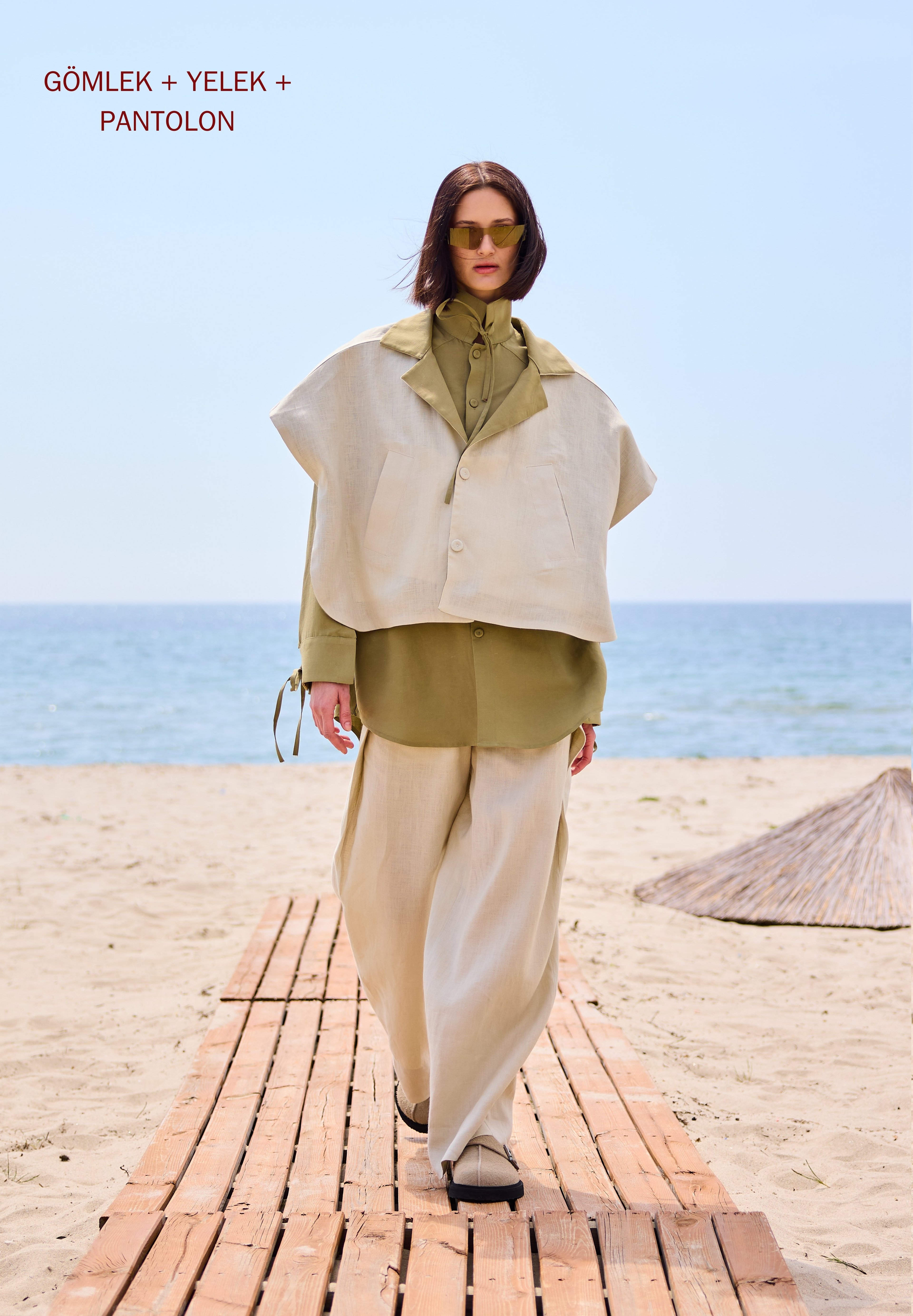 Lofibuy | Çift Taraflı Panço Yelekli Oversize Unisex Takım 02 - SS25