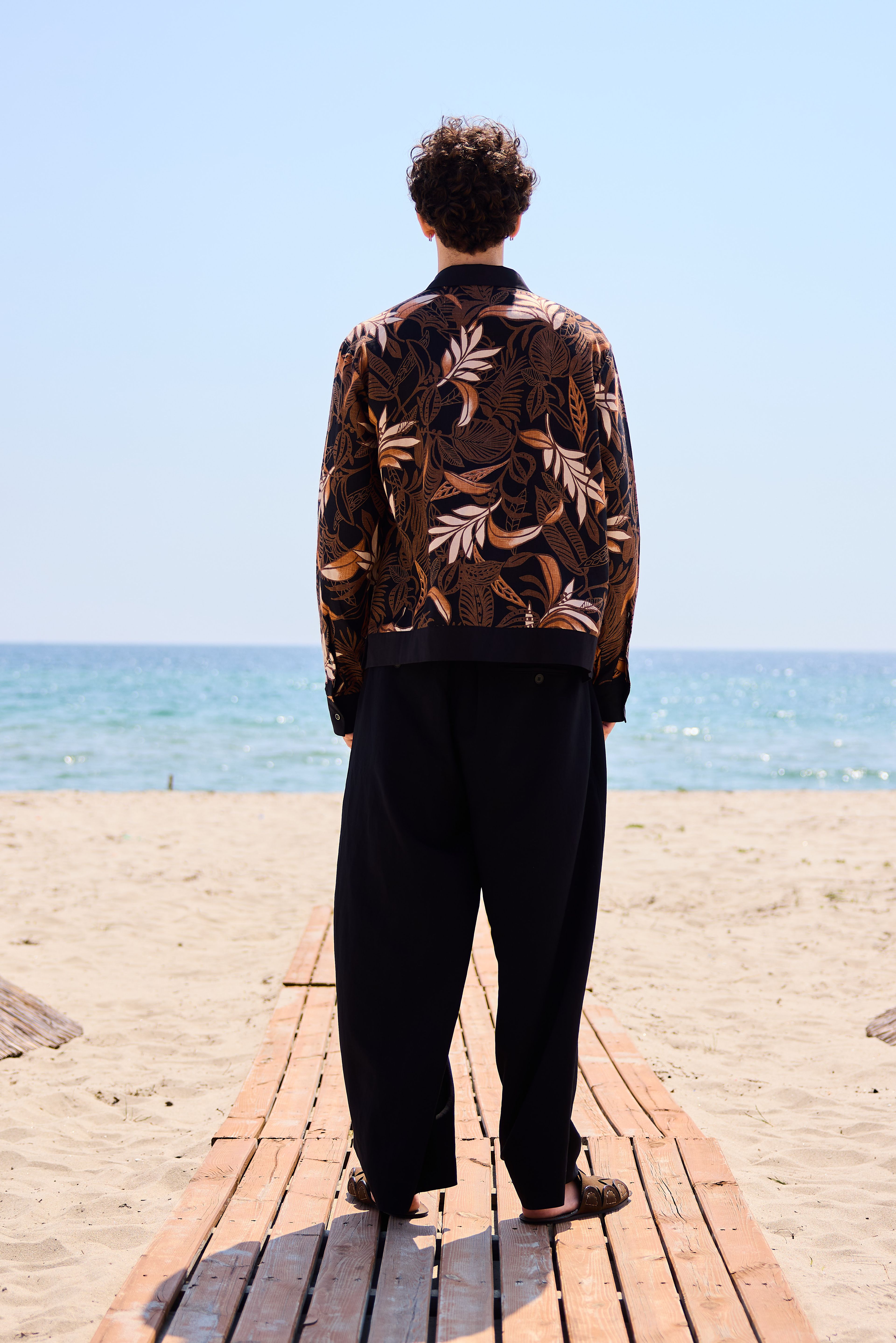 Lofibuy | %100 Keten Desenli Gömlek Unisex Oversize Takım - SS25