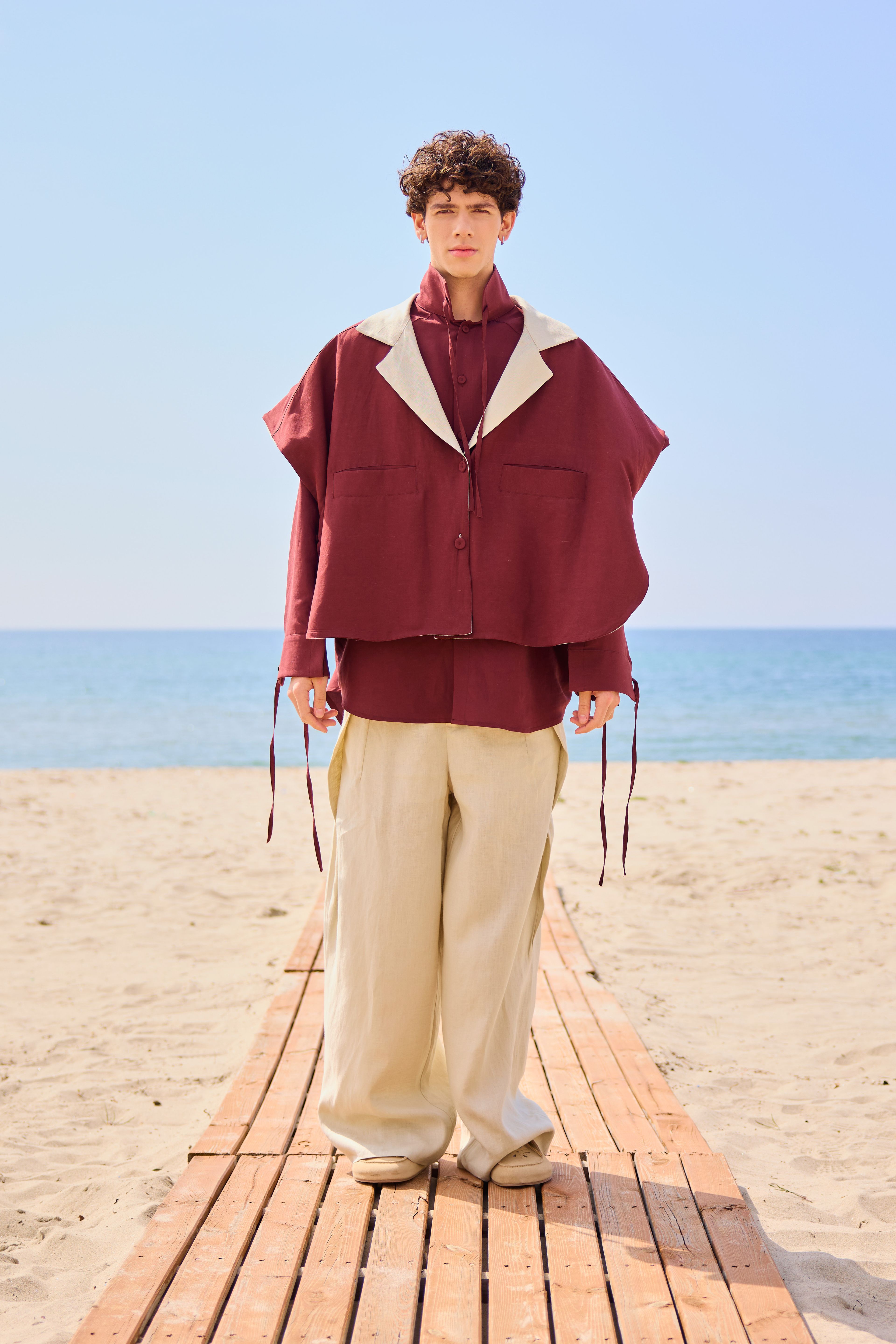 Lofibuy | Çift Taraflı Panço Yelekli Oversize Unisex Takım 01 - SS25