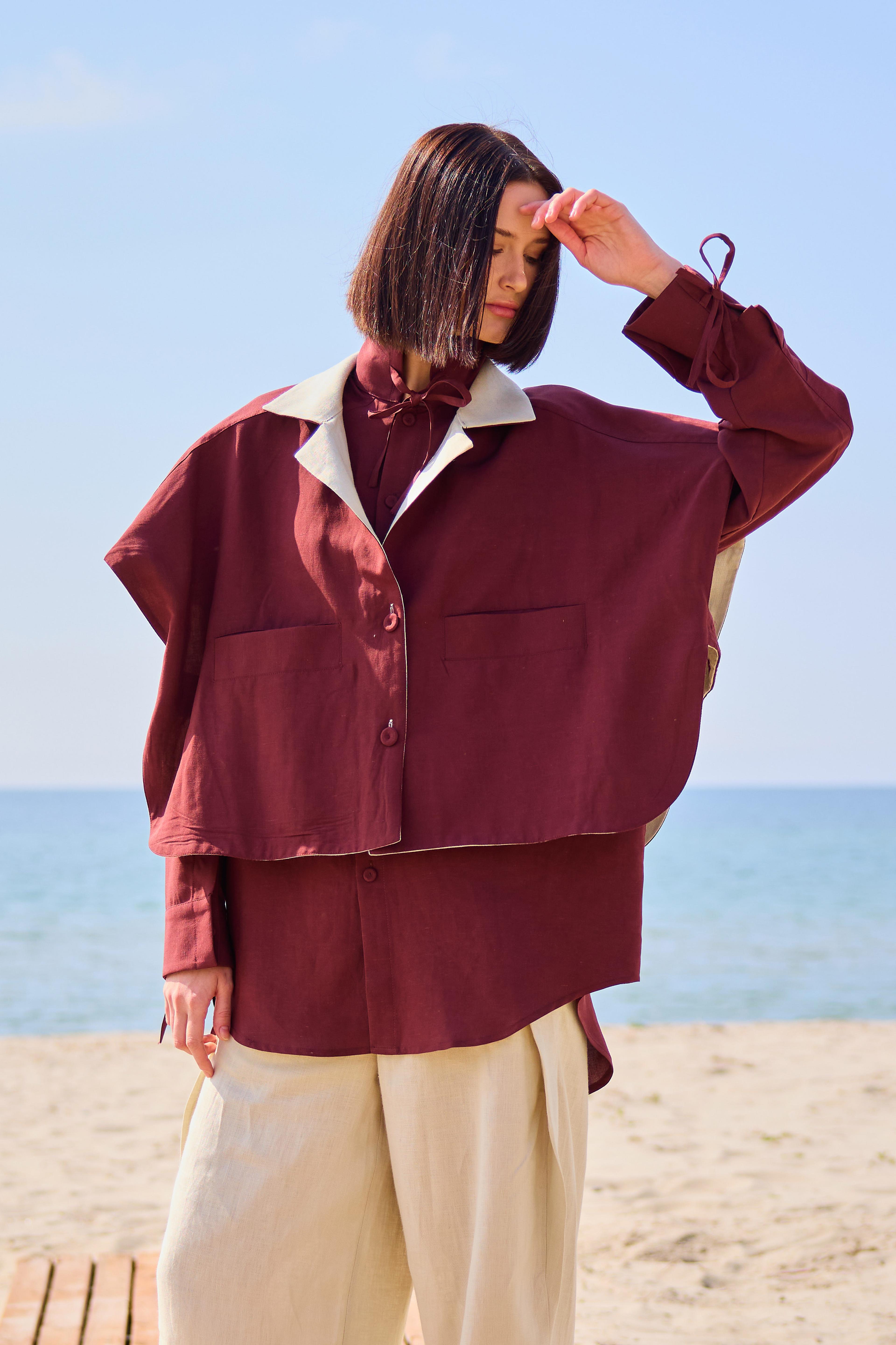 Lofibuy | Çift Taraflı Panço Yelek & Gömek Oversize Unisex  01 - SS25