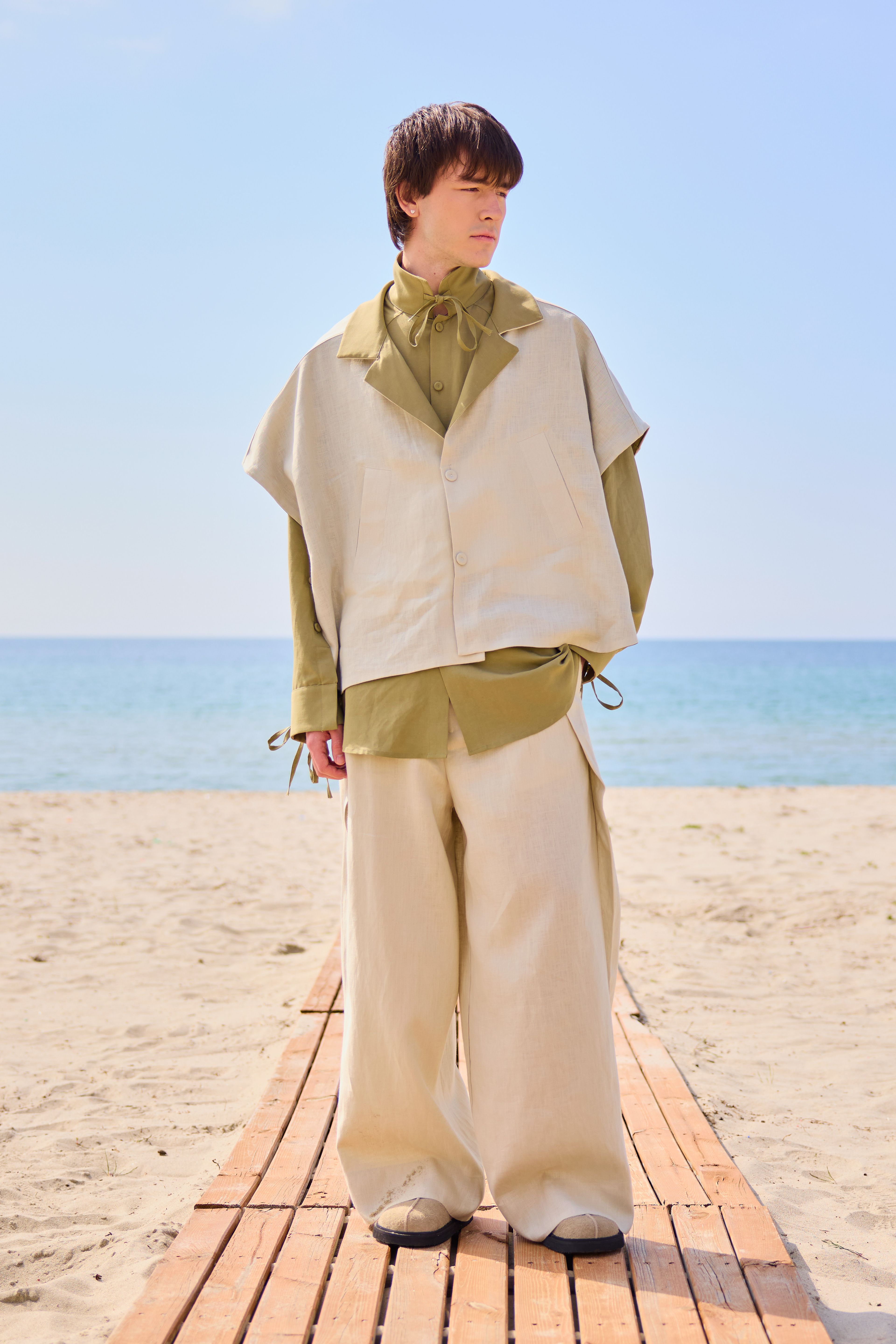 Lofibuy | Çift Taraflı Panço Yelekli Oversize Unisex Takım 02 - SS25