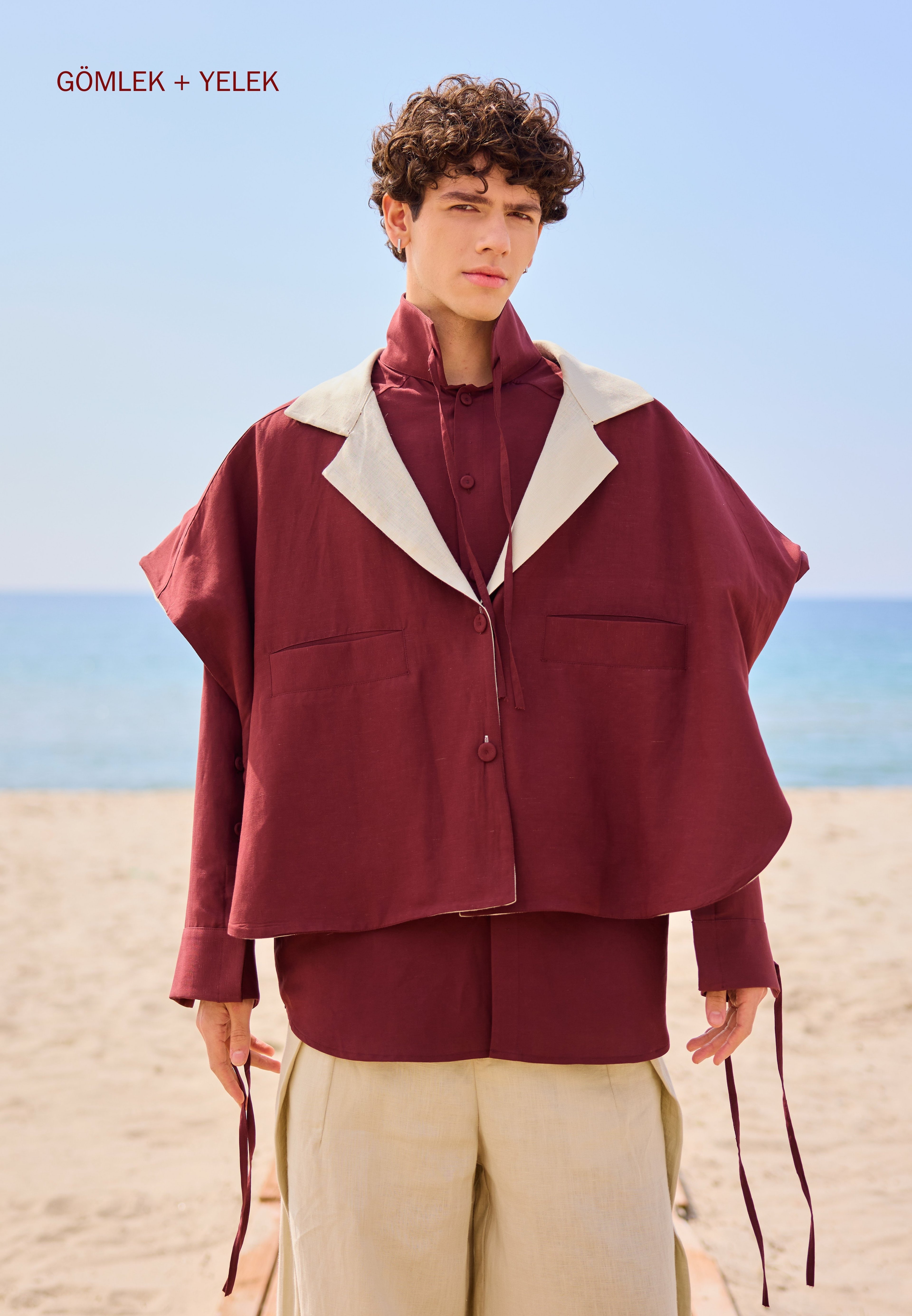 Lofibuy | Çift Taraflı Panço Yelek & Gömlek Oversize Unisex  01 - SS25