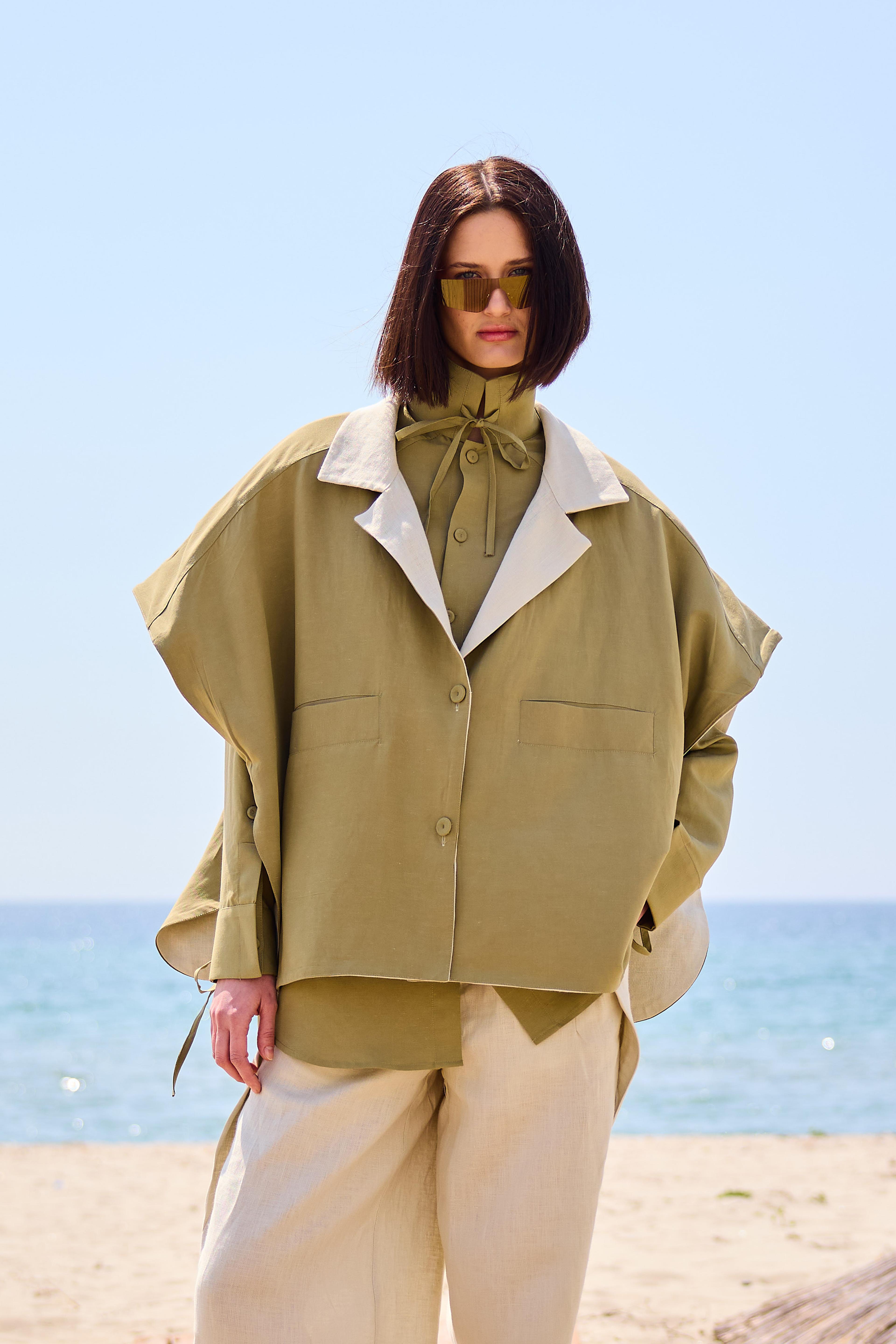 Lofibuy | Çift Taraflı Panço Yelek & Gömlek Oversize Unisex  02 - SS25