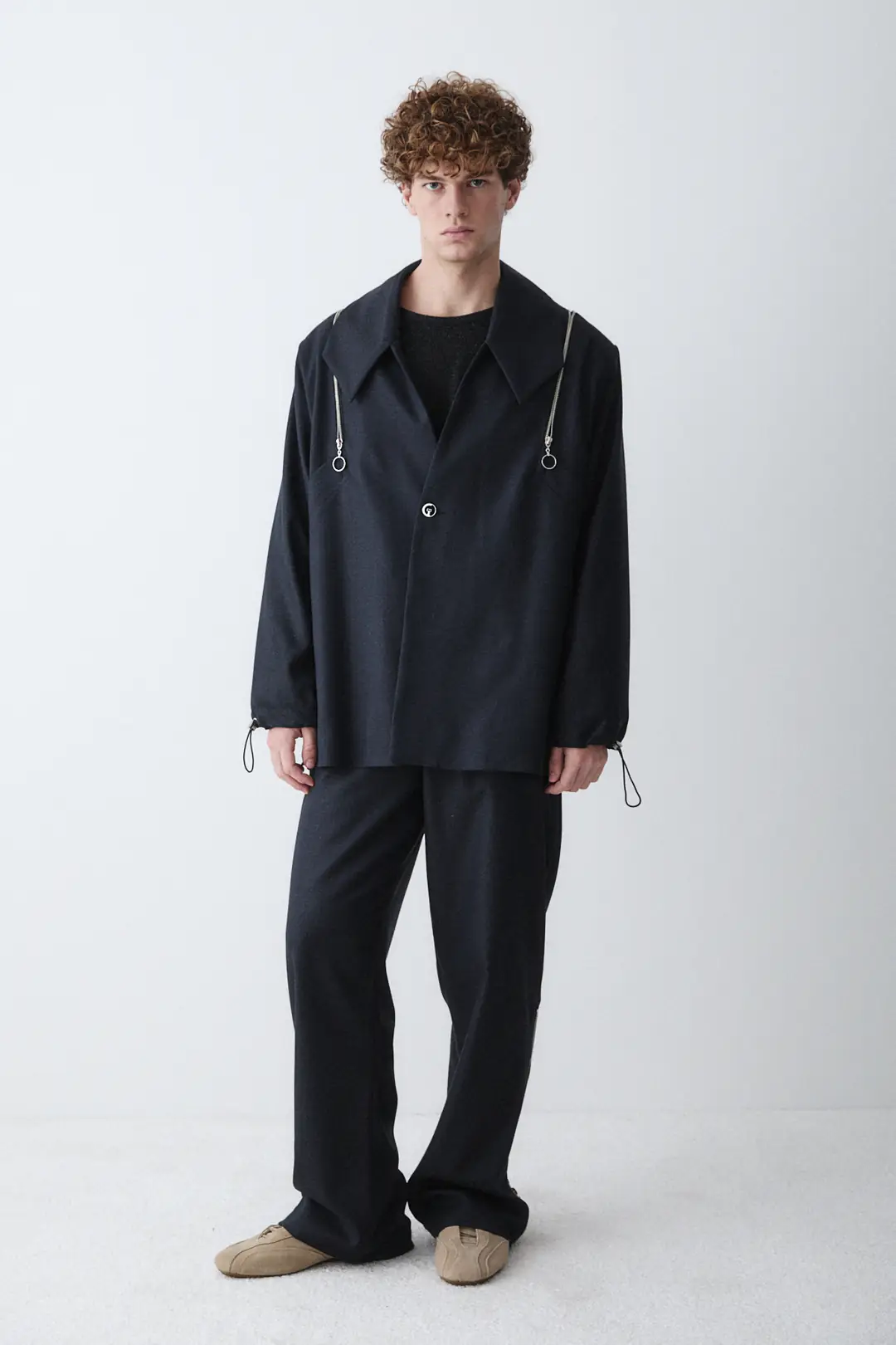 TIE COLLAR FERMUAR DETAYLI TAKIM