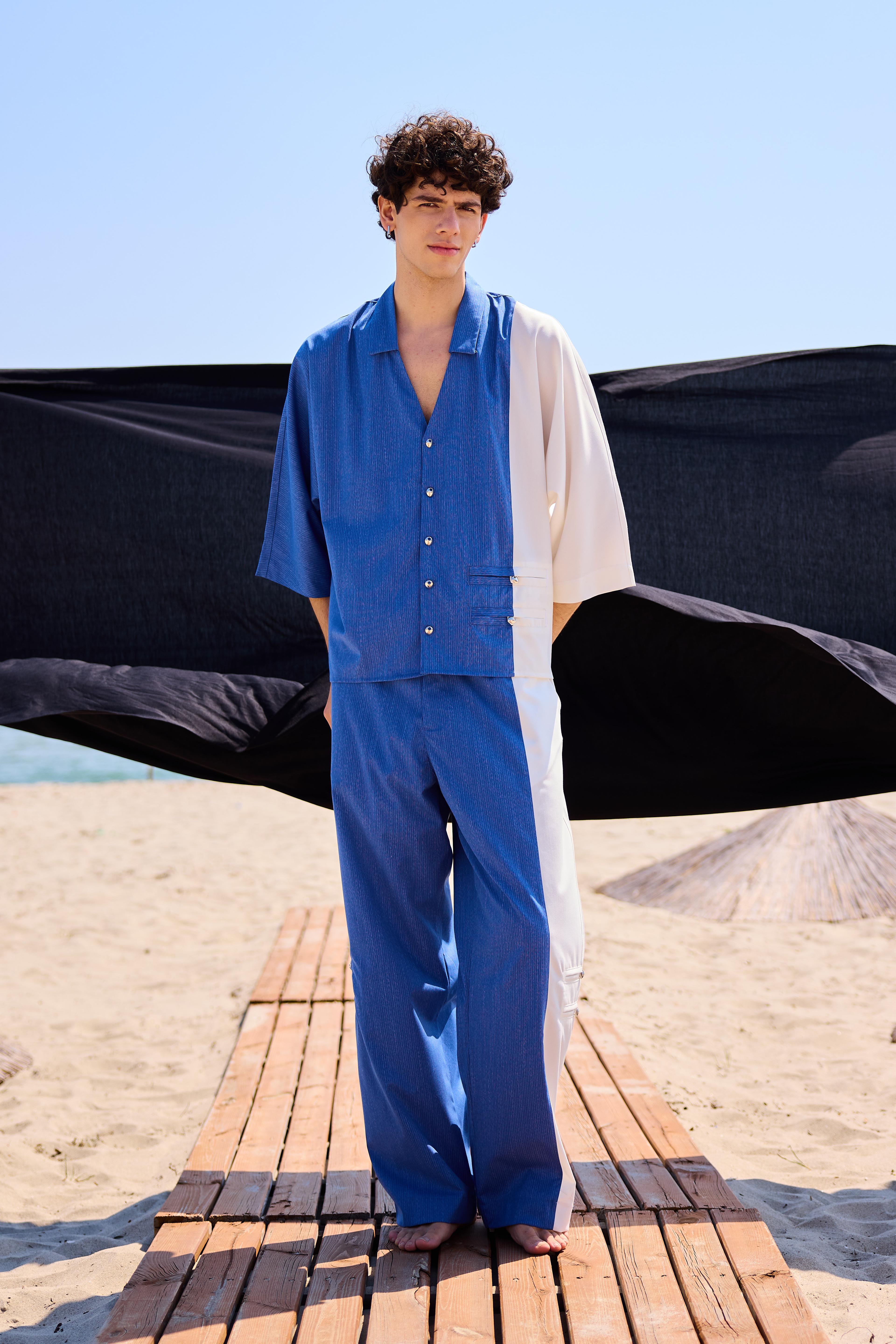 Lofibuy | Uniflex Blue-White Unisex Oversize Suit