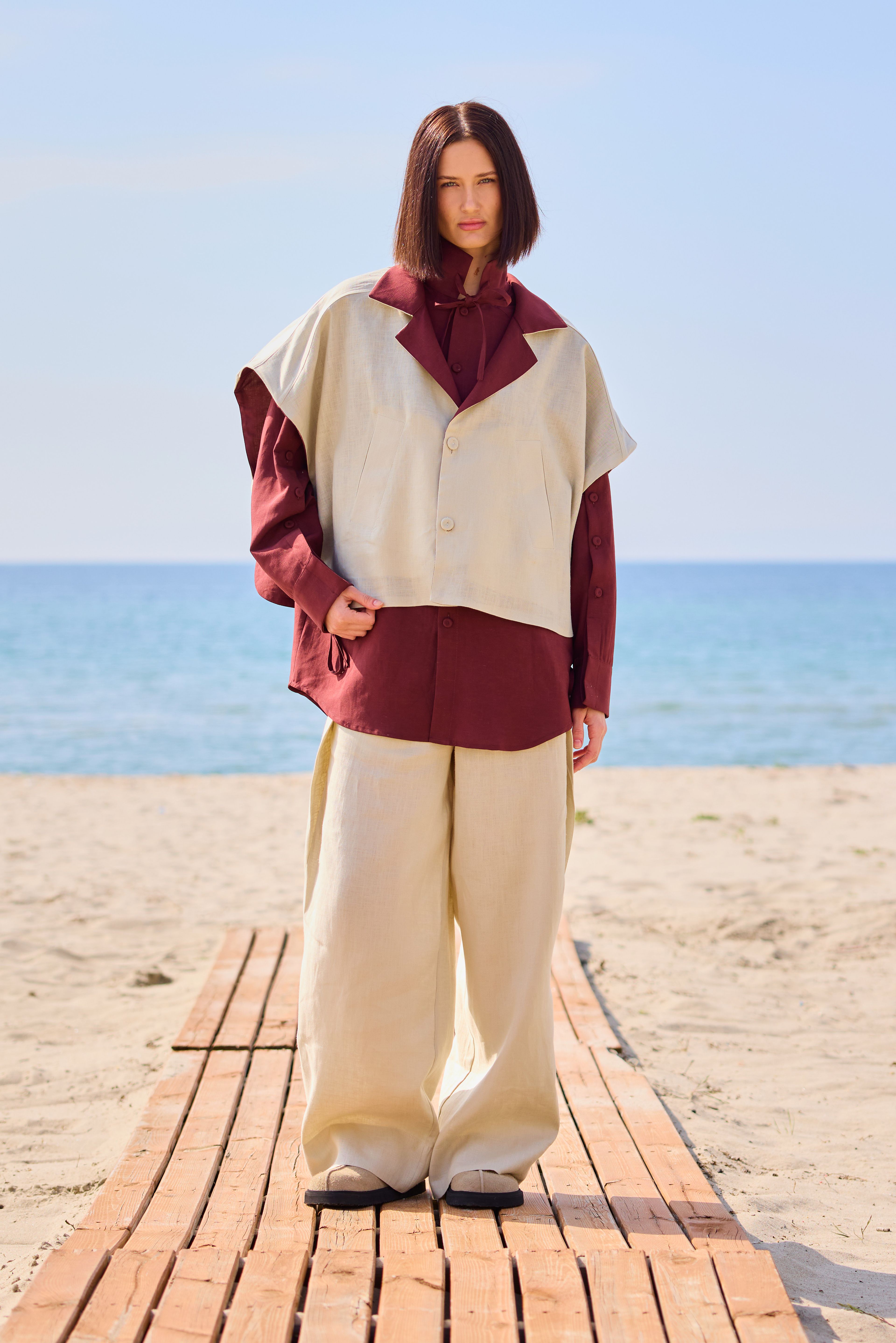 Lofibuy | Çift Taraflı Panço Yelek & Gömek Oversize Unisex  01 - SS25