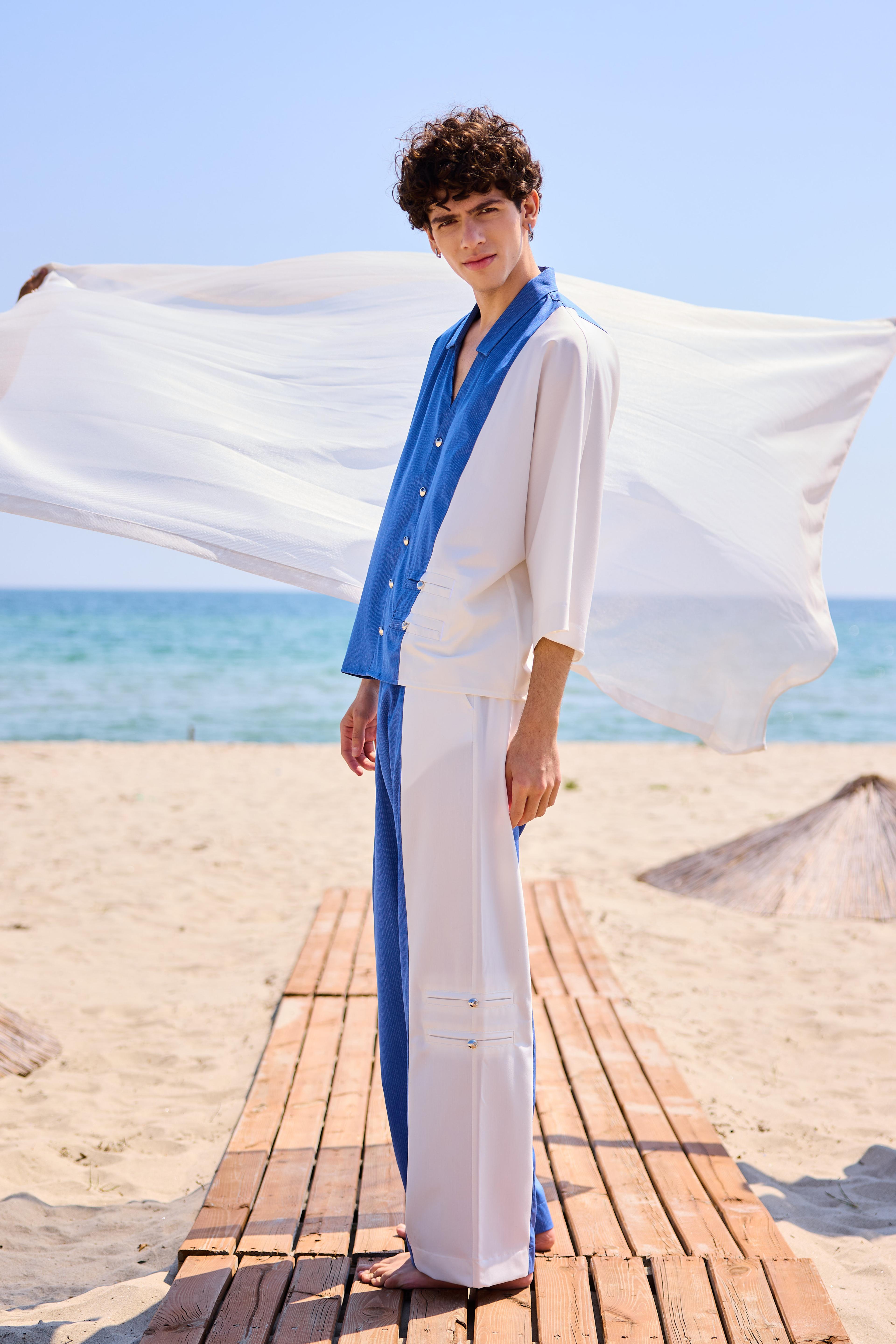 Lofibuy | Uniflex Blue-White Unisex Oversize Takım – Uniflex