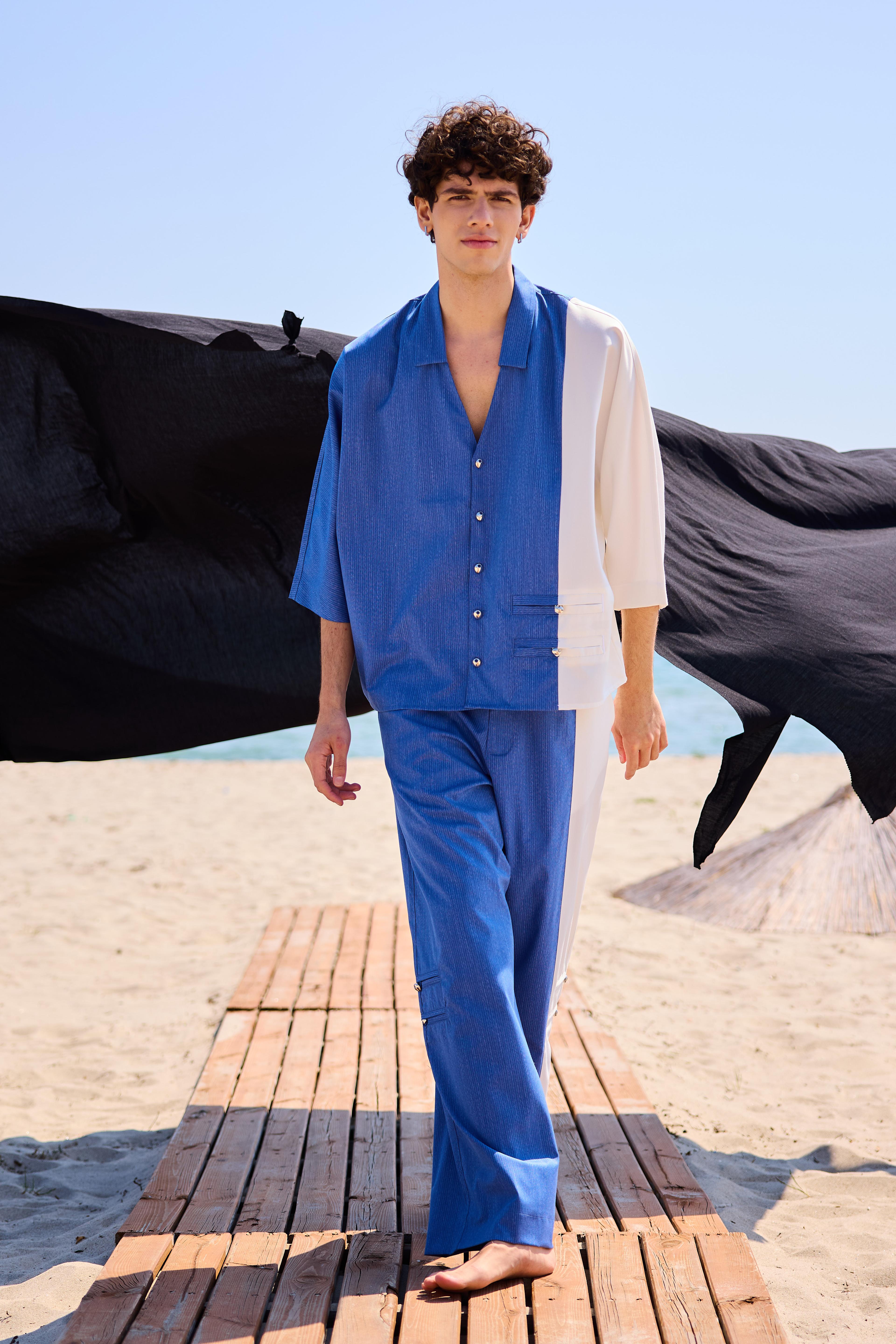 Lofibuy | Uniflex Blue-White Unisex Oversize Suit