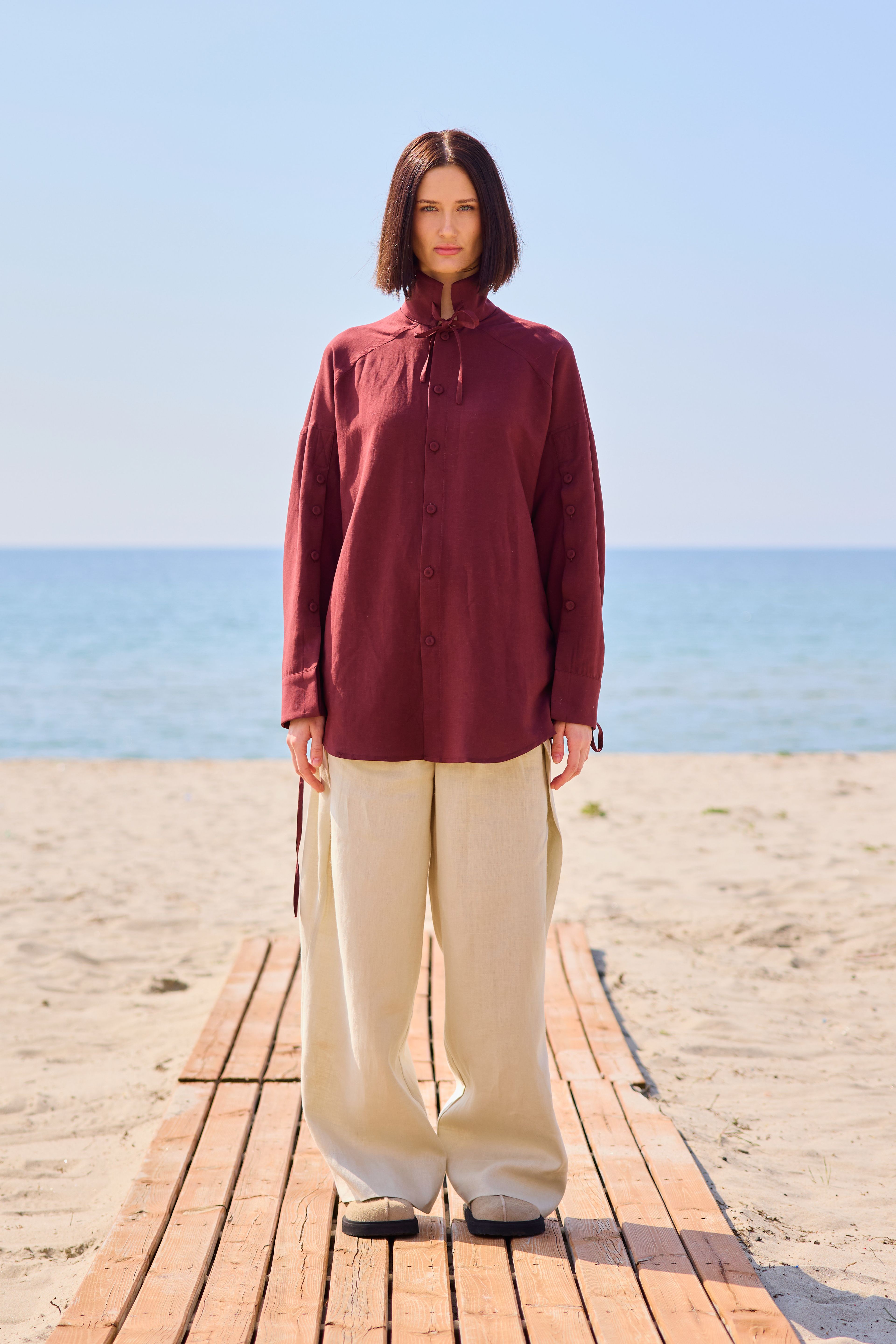 Lofibuy | Çift Taraflı Panço Yelekli Oversize Unisex Takım 01 - SS25