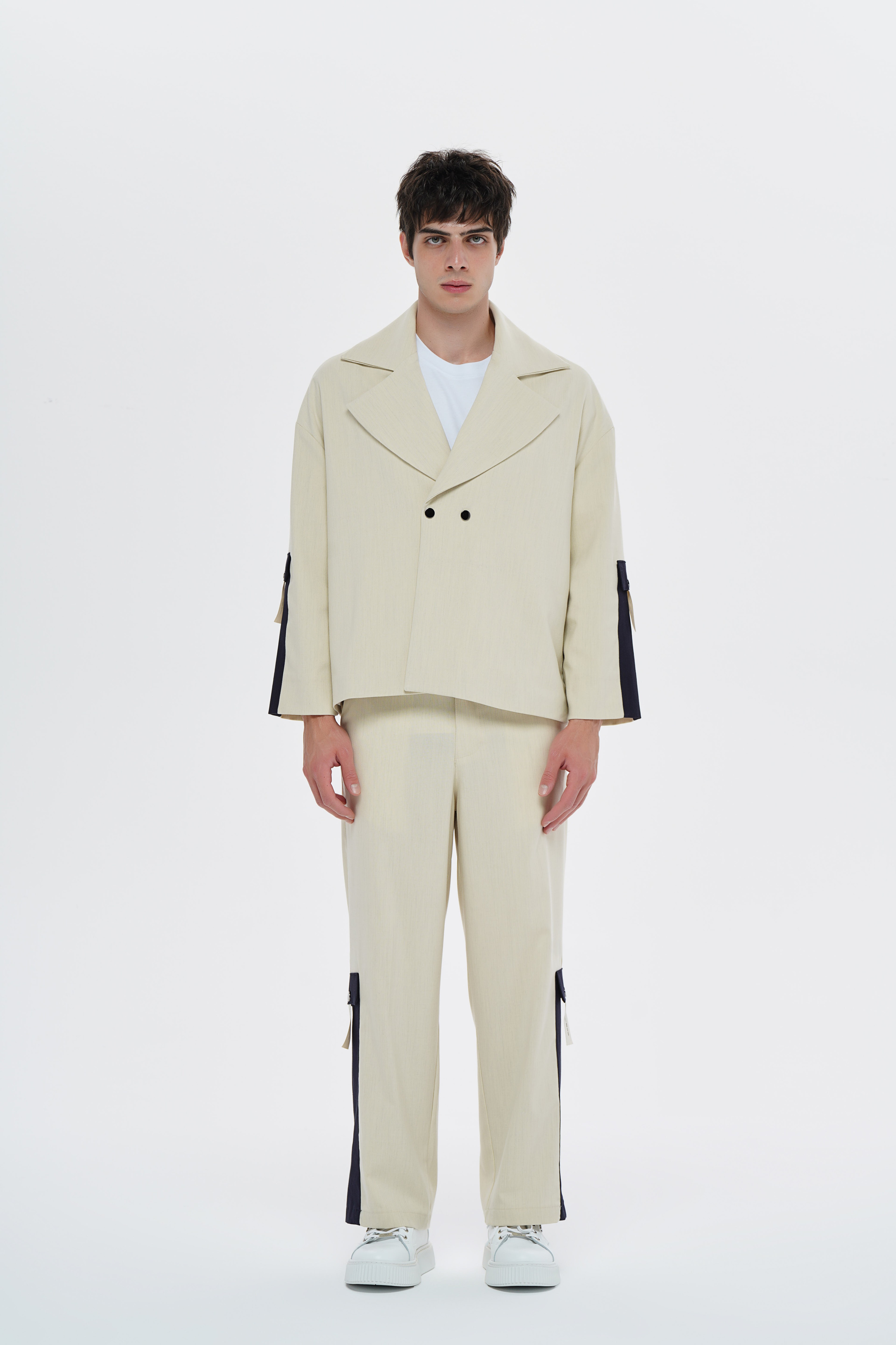 Lofibuy | Unisex Special Side Pocket Detailed Design Oversized Double-breasted Suit