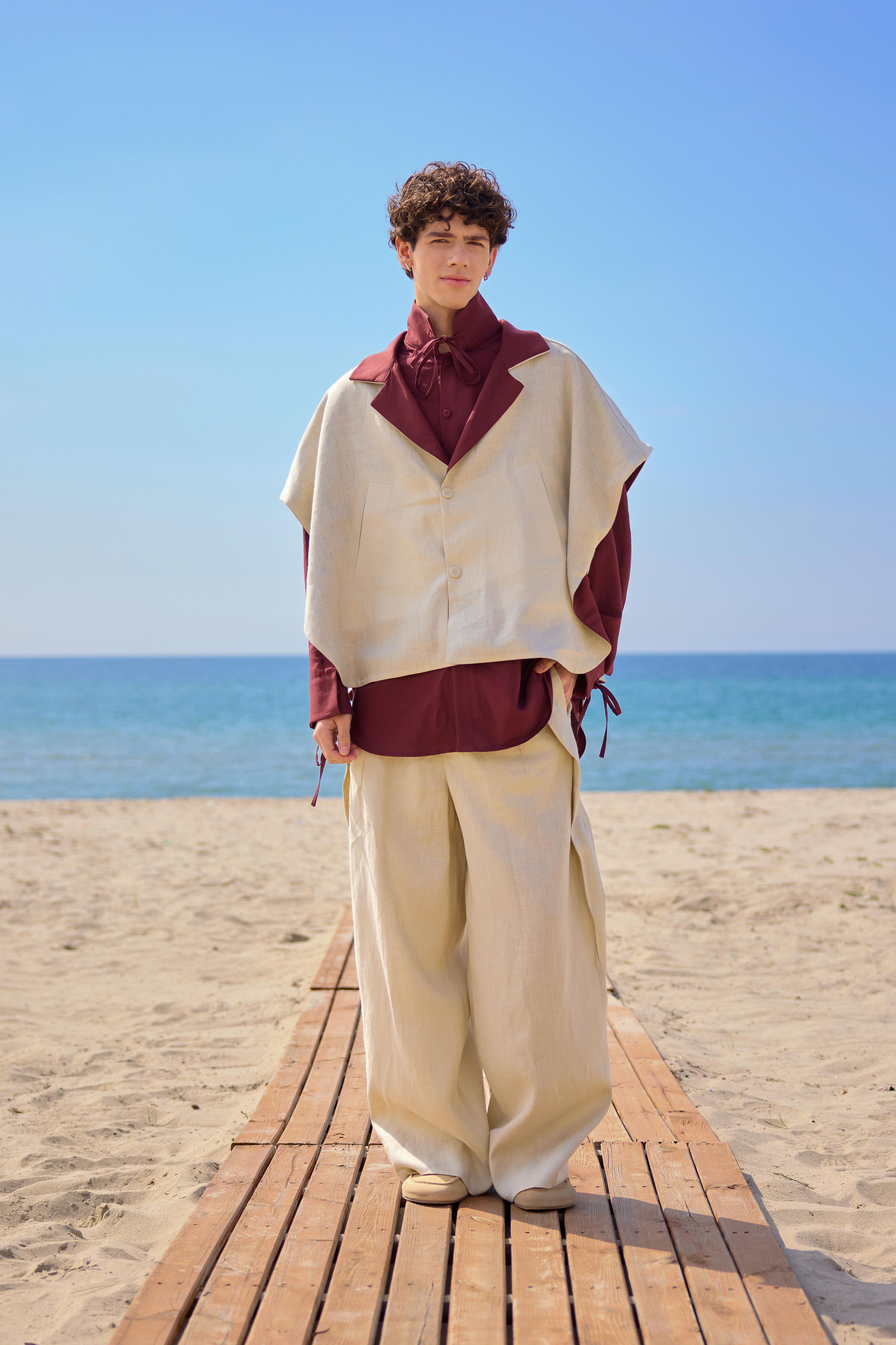 Lofibuy | Çift Taraflı Panço Yelekli Oversize Unisex Takım 01 - SS25