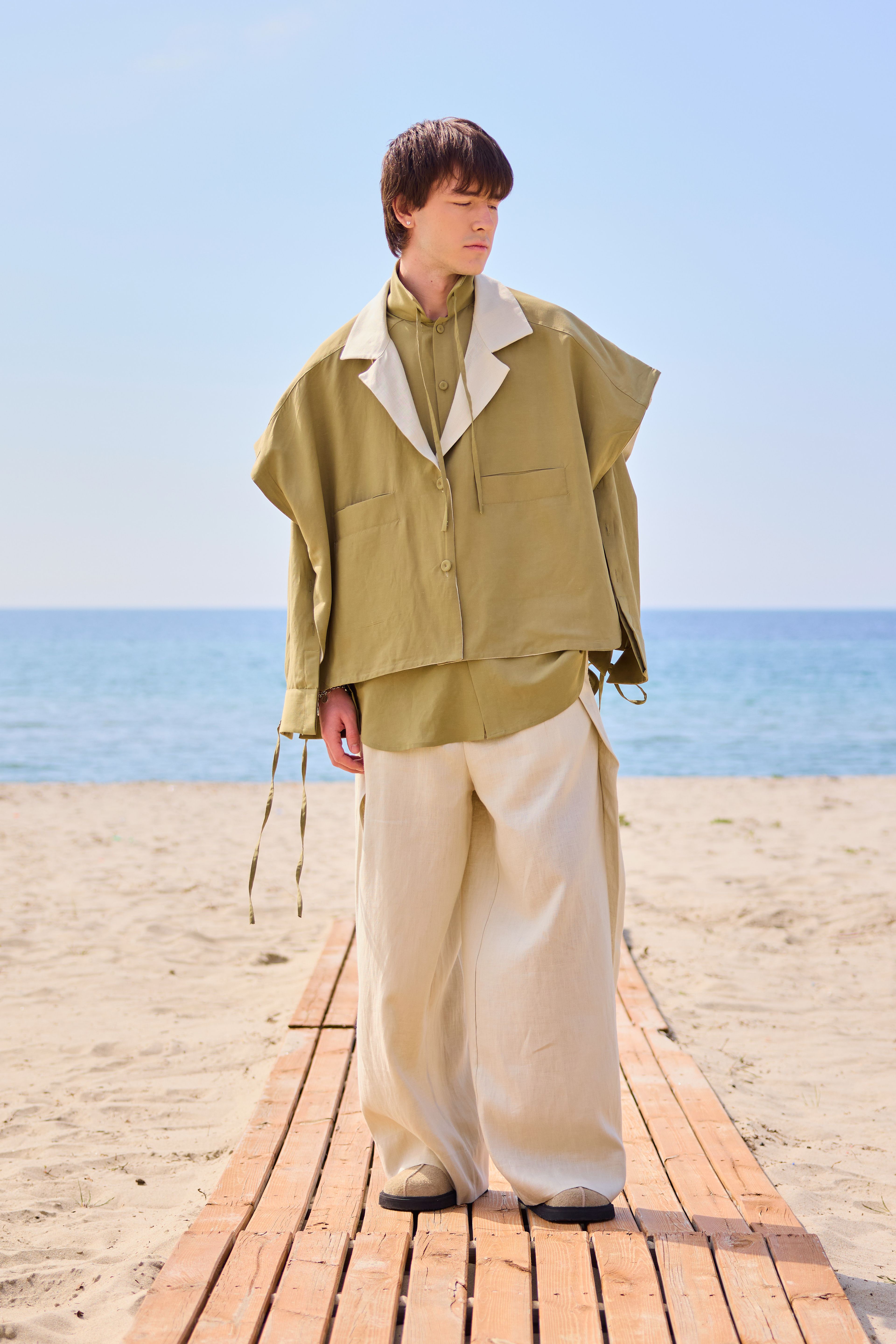 Lofibuy | Çift Taraflı Panço Yelekli Oversize Unisex Takım 02 - SS25
