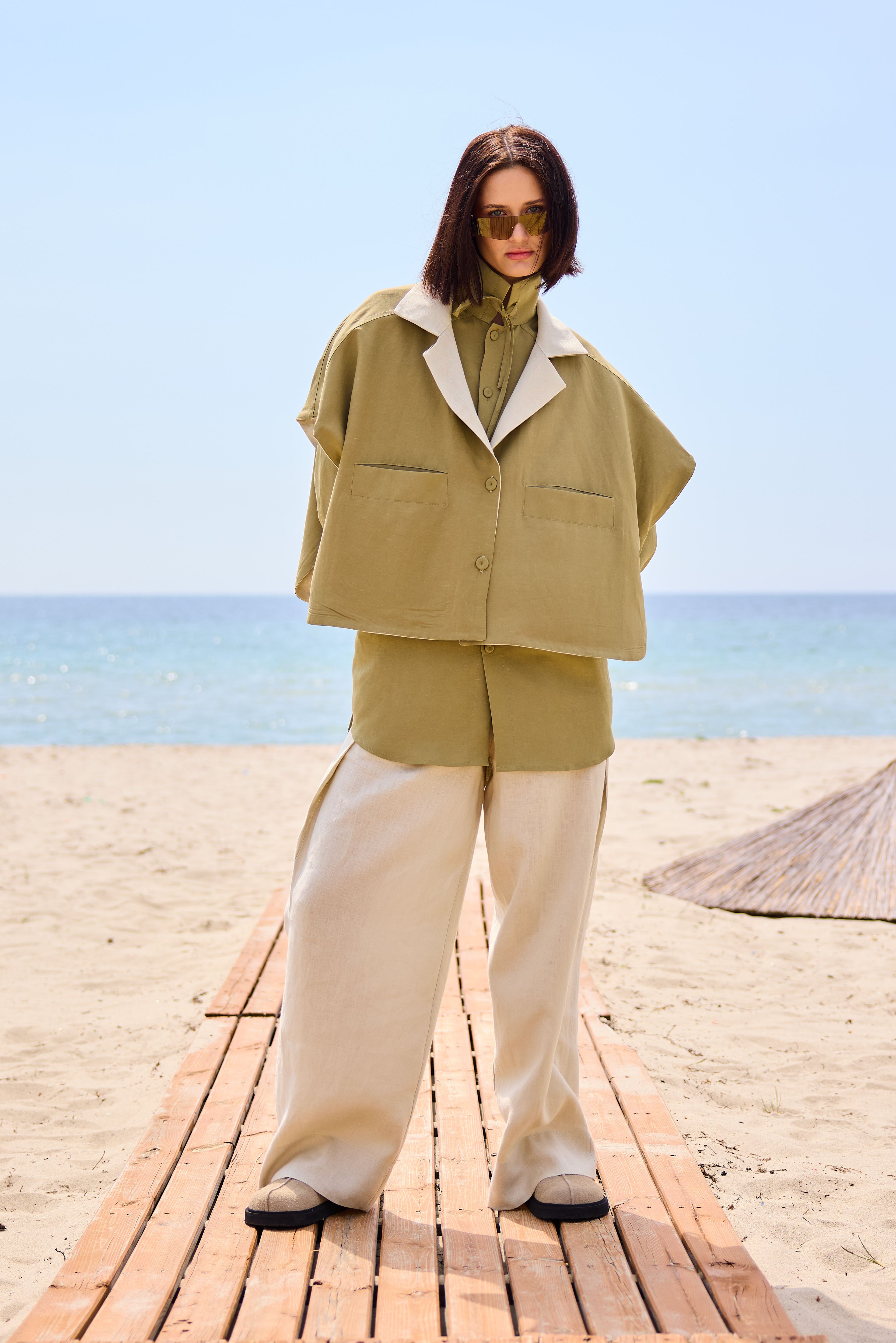Lofibuy | Çift Taraflı Panço Yelekli Oversize Unisex Takım 02 - SS25