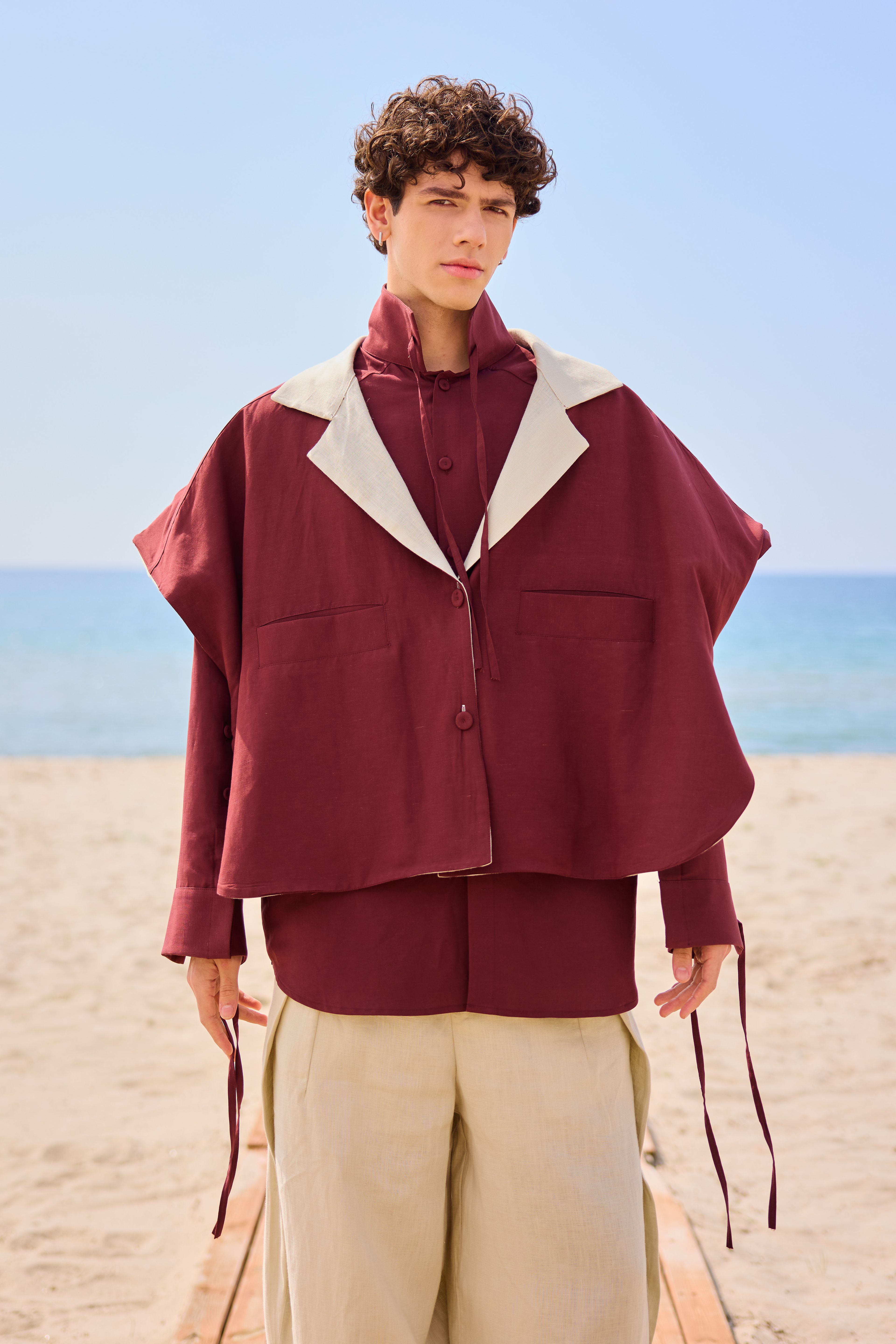 Lofibuy | Çift Taraflı Panço Yelek & Gömek Oversize Unisex  01 - SS25