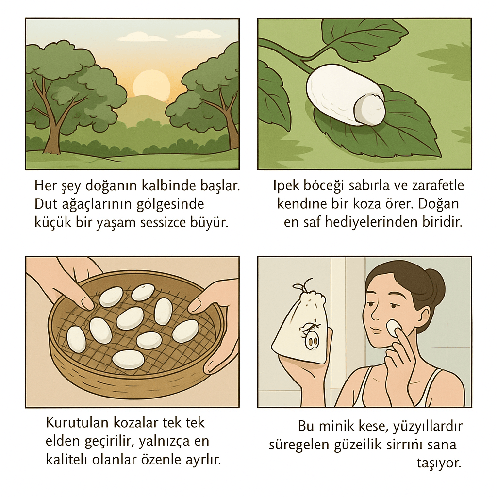 İpek Böceği Kozası Ve Yüz Temizleme Pedi