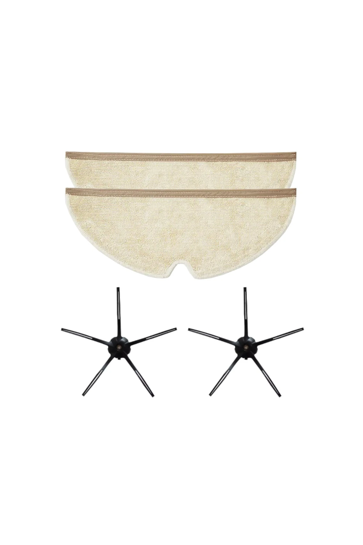 Roborock Q7, Q7 Max Robot Süpürge Modelleri Uyumlu Ikili Paspas-siyah Yan Fırça Seti