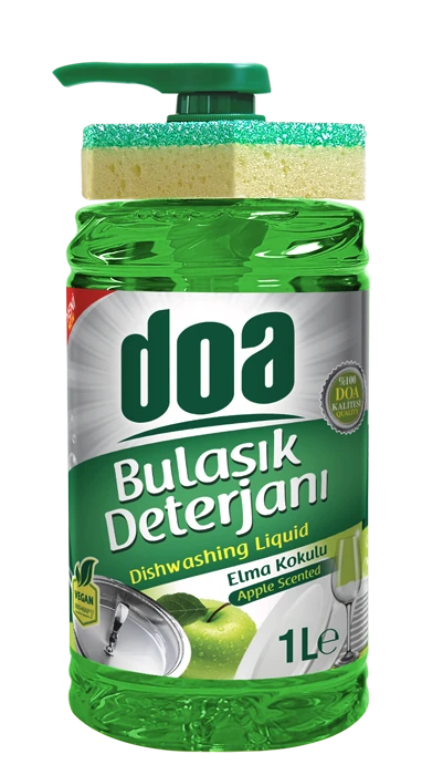 Doa Sıvı Bulaşık Deterjanı Elma Kokulu 1000 ml - Pompalı & Sünger Hediyeli